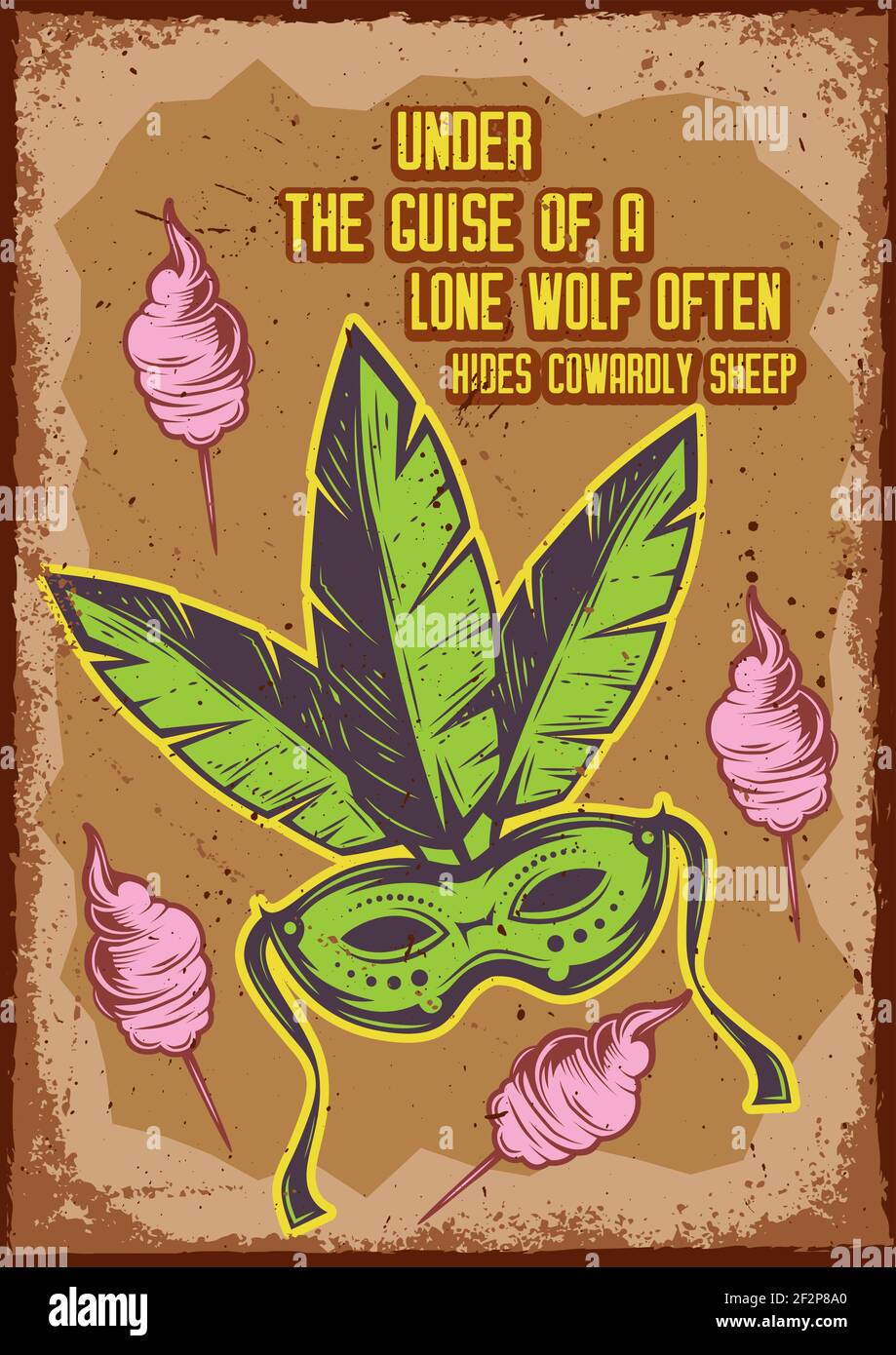 Under the guise of a lone wolf abstract design vector illustration