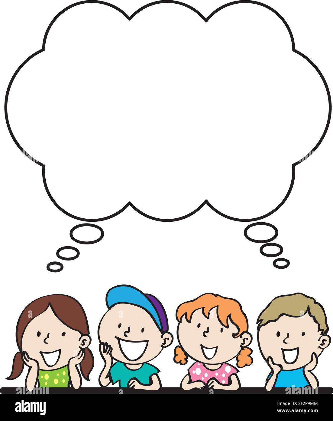 vector cartoon children speech bubble border background Stock Vector