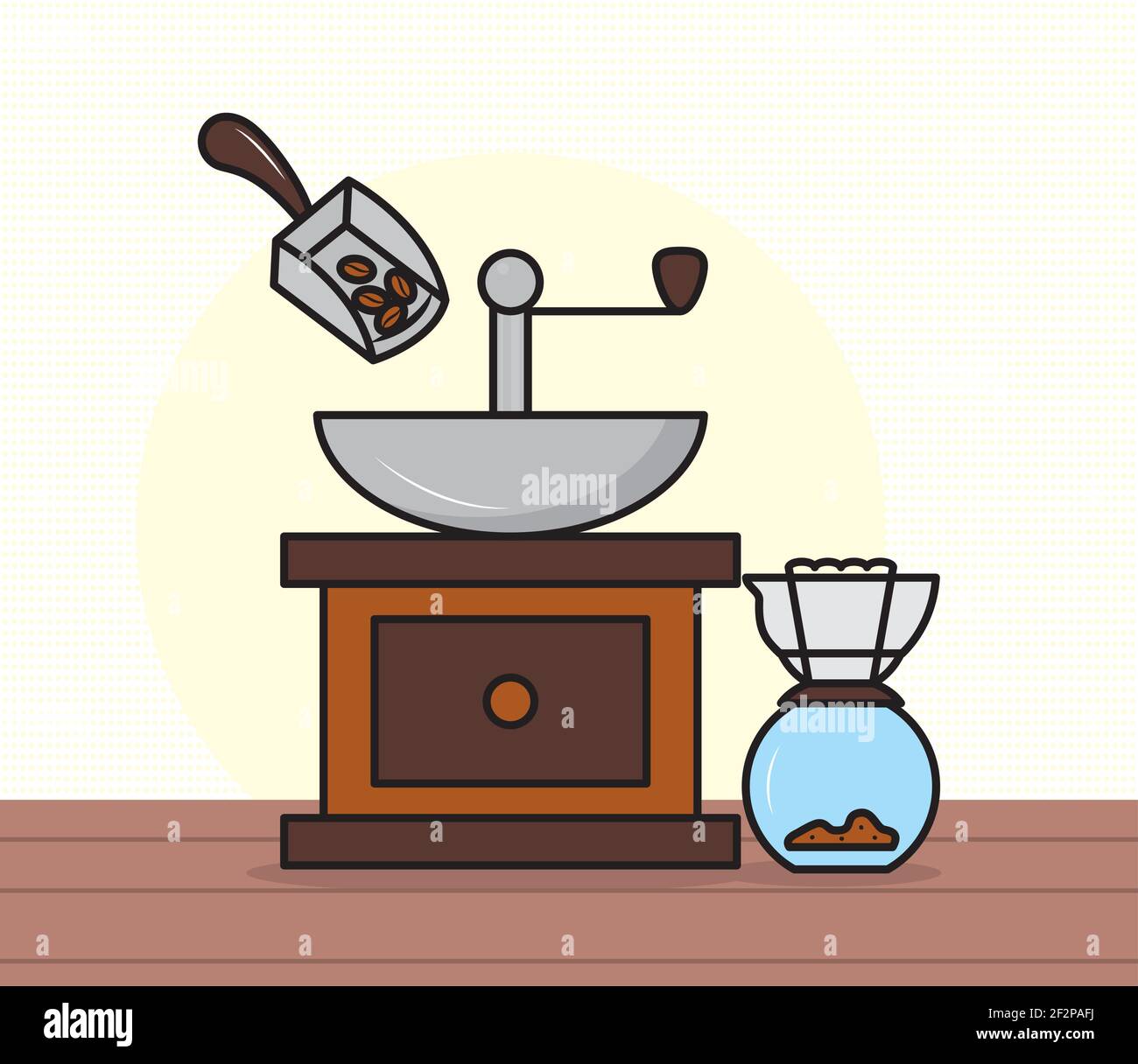 coffee grinder and coffee dripper Stock Vector Image & Art - Alamy
