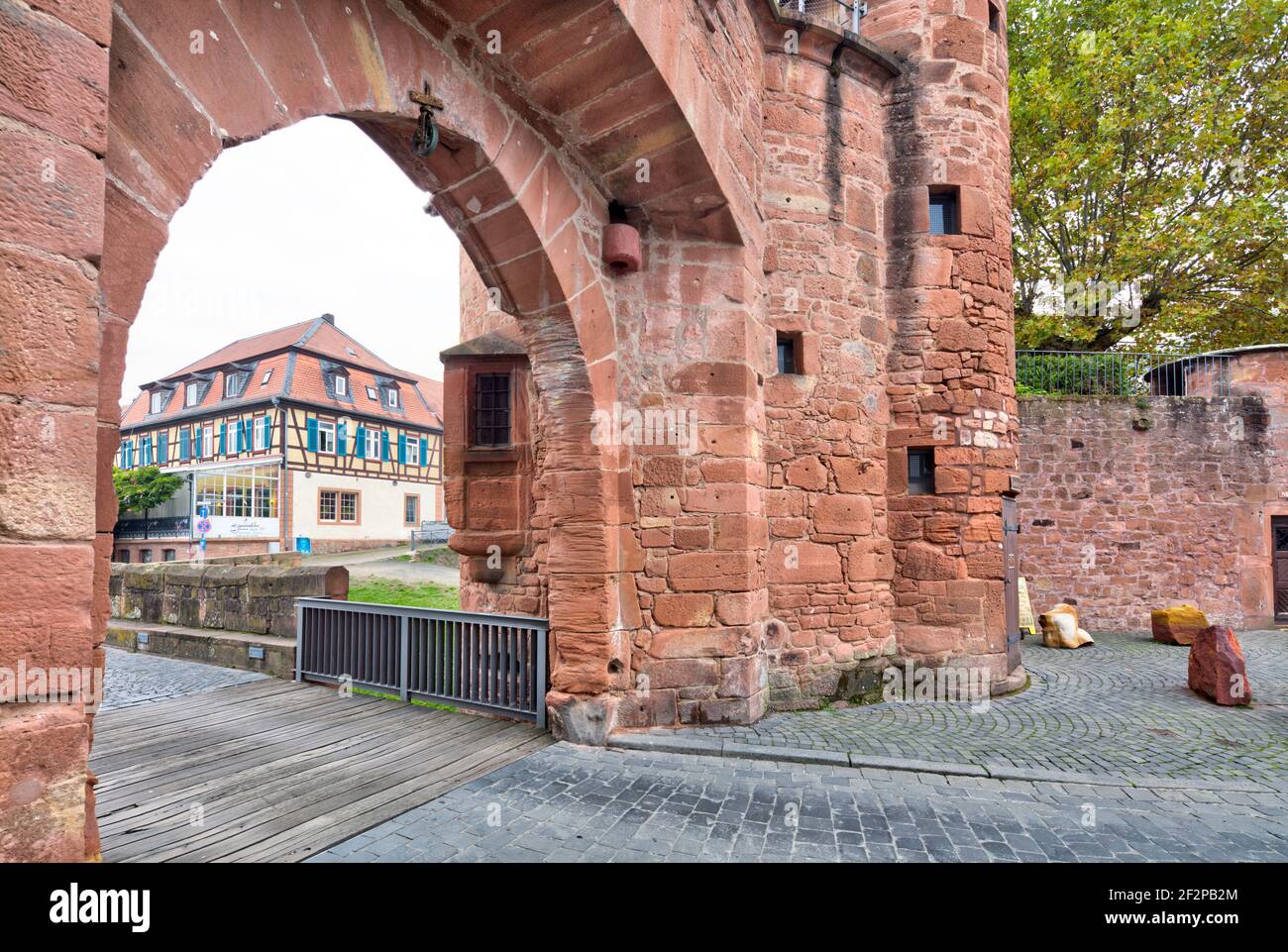 Jerusalem Gate, Untertor, city wall, city fortifications, historic old town, Büdingen, Hessen, Germany, Europe Stock Photo