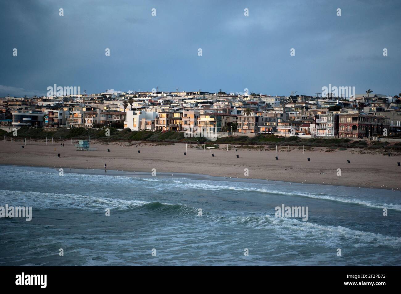 Beachfront homes in Manhattan Beach, CA Stock Photo