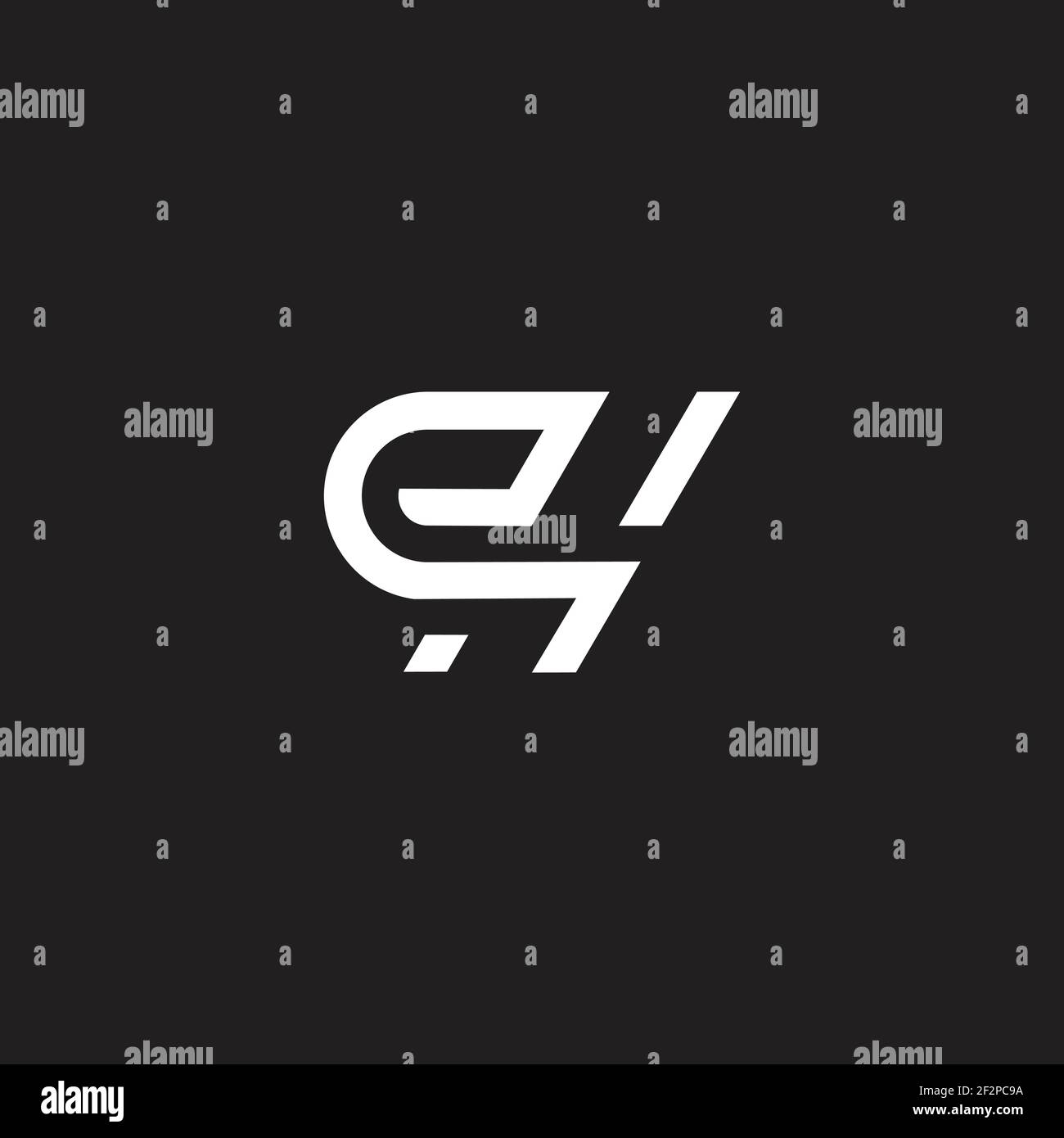 letter eh simple linear geometric design vector Stock Vector