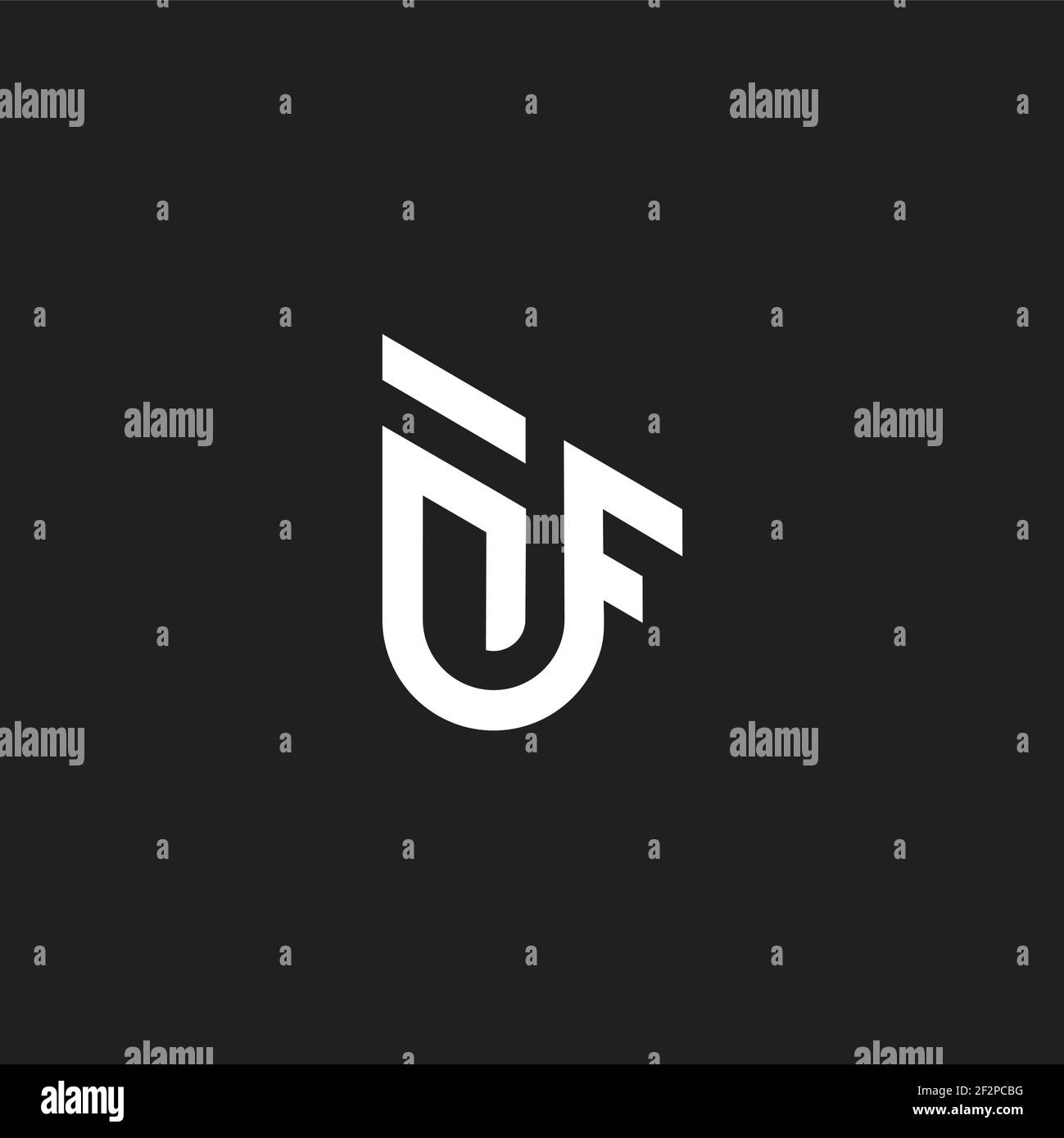 letter nf lines art geometric concept logo vector Stock Vector