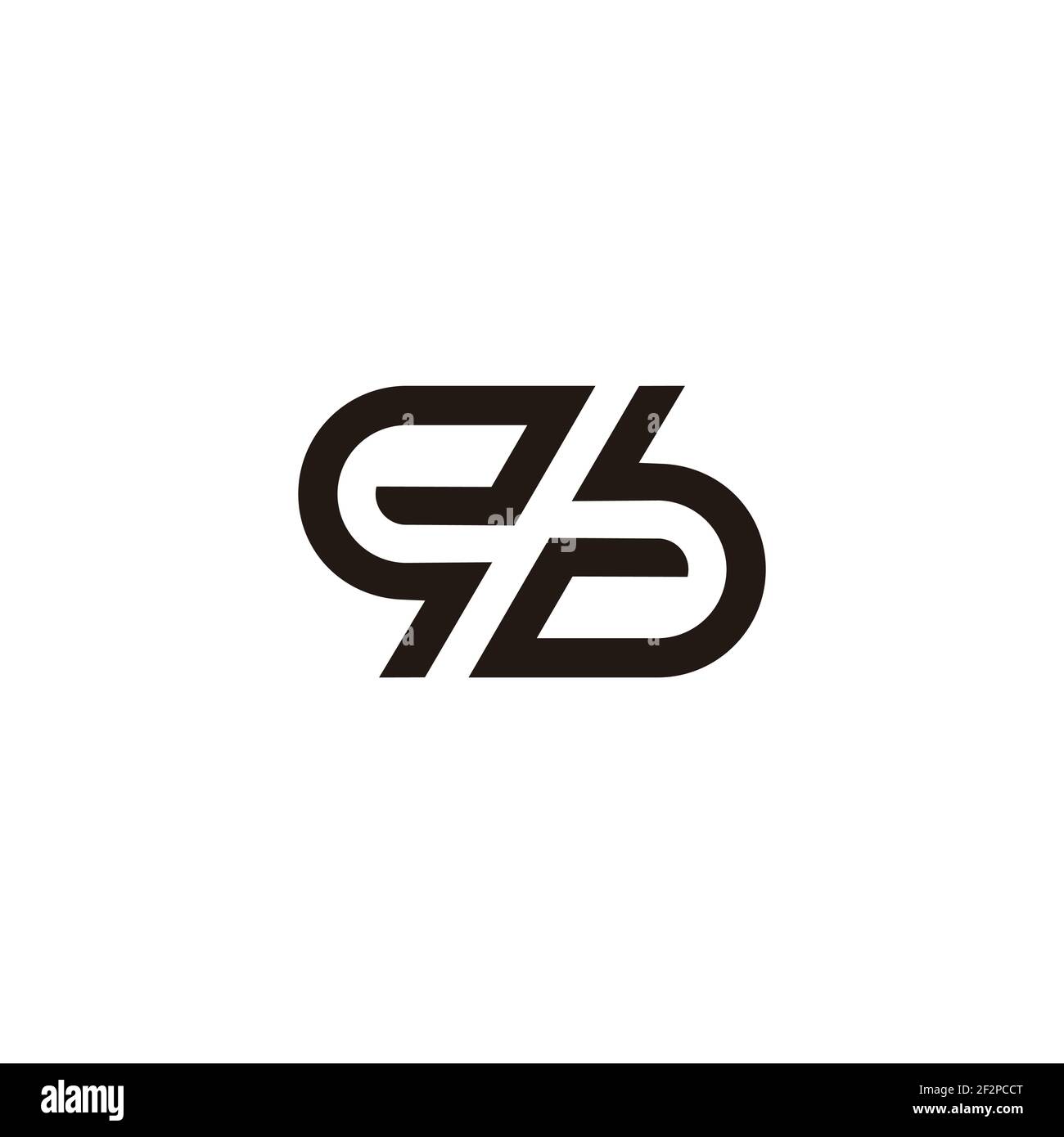 letter eb simple geometric line art logo vector Stock Vector Image ...