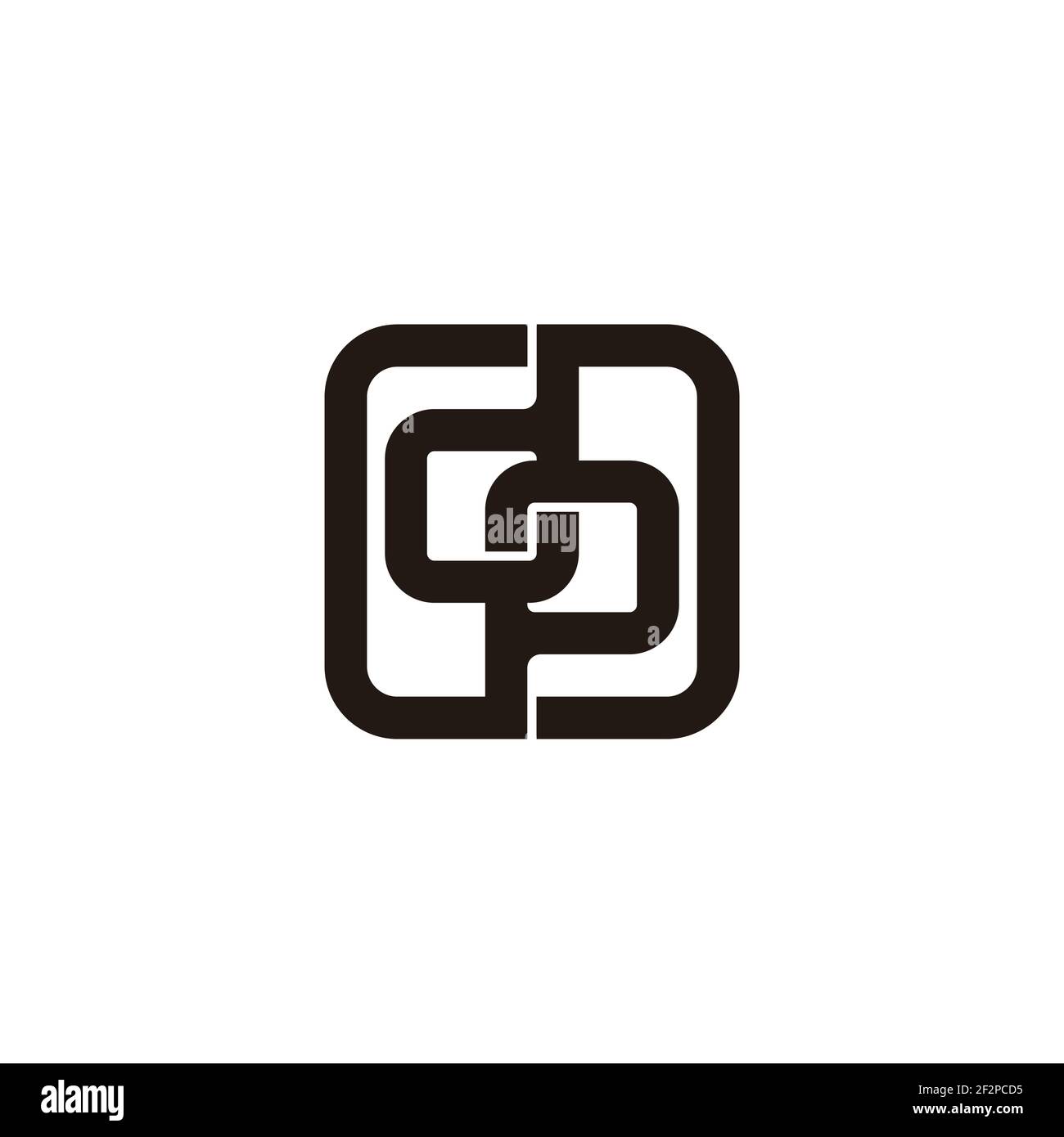 letter dp square linked chain logo vector Stock Vector