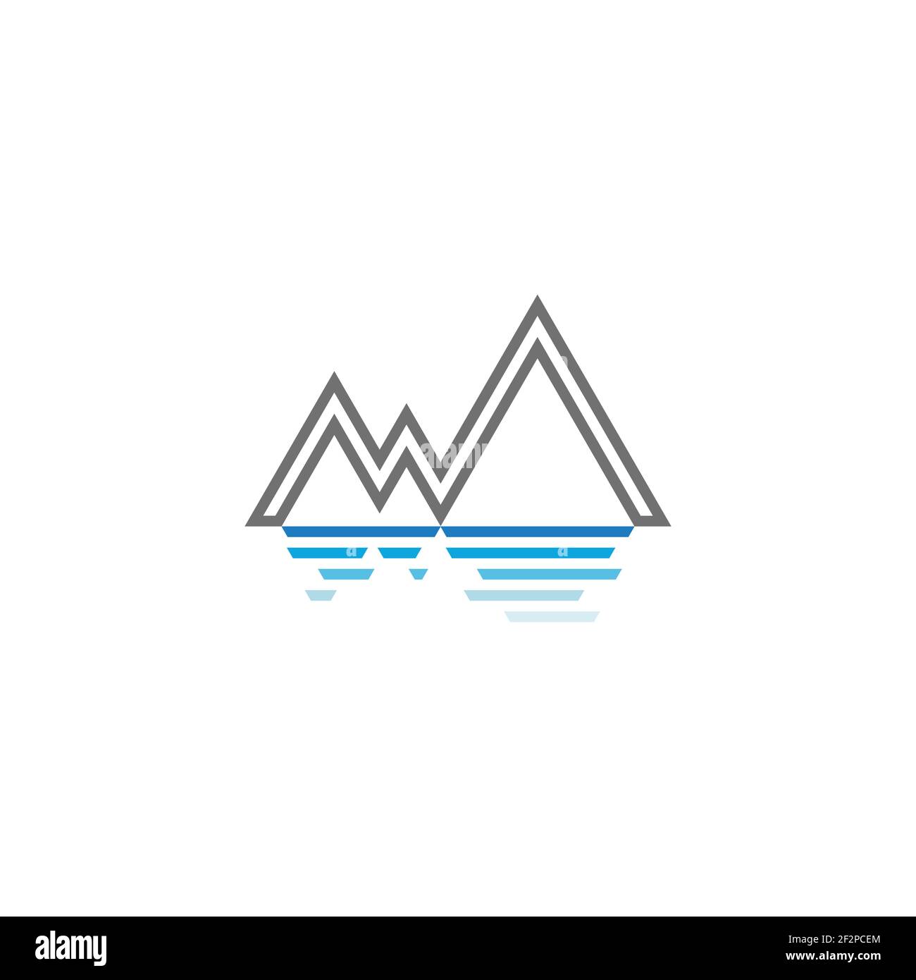 snow mountain sea gradient geometric motion logo vector Stock Vector