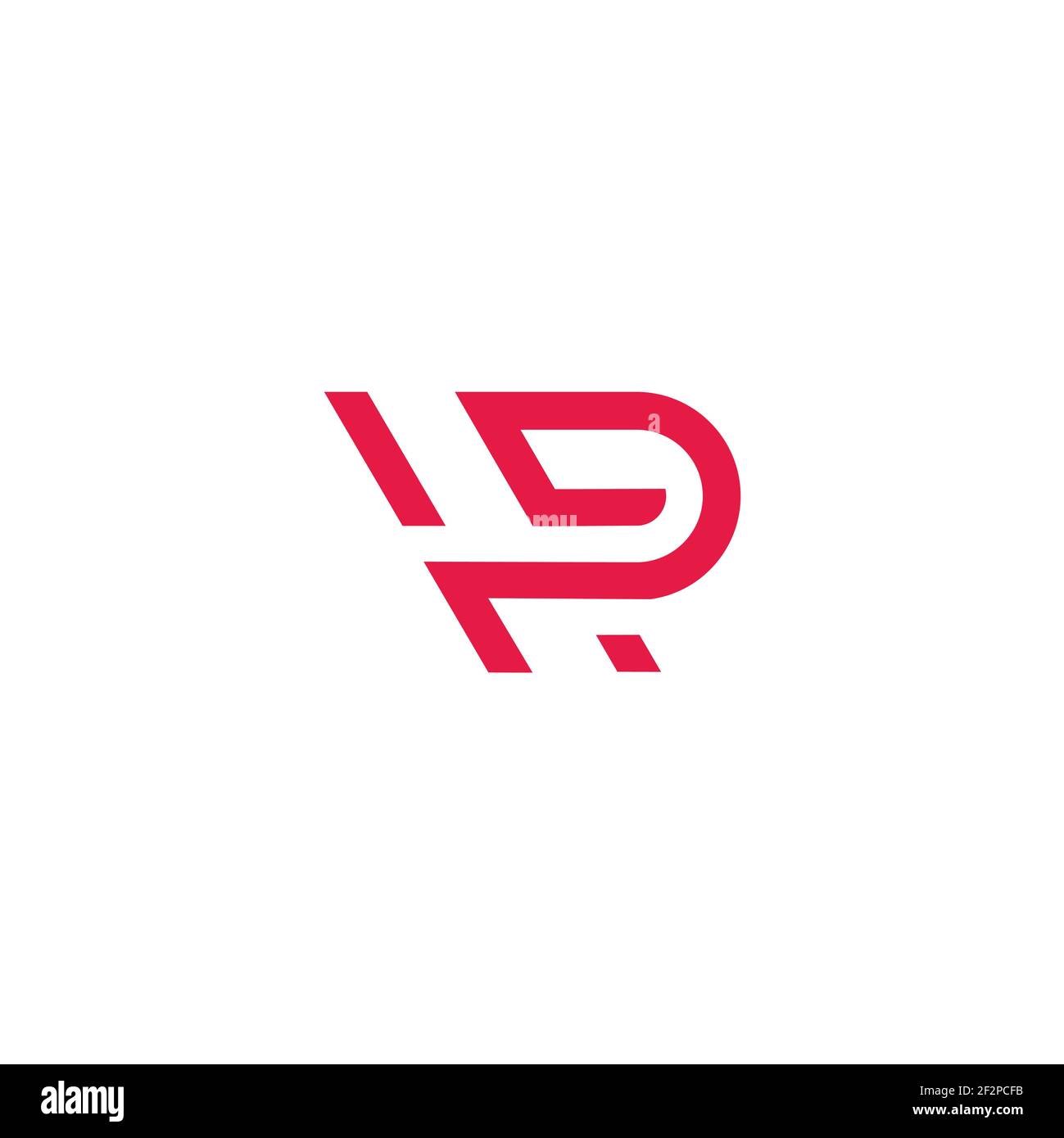 letter hp simple linear geometric design logo vector Stock Vector