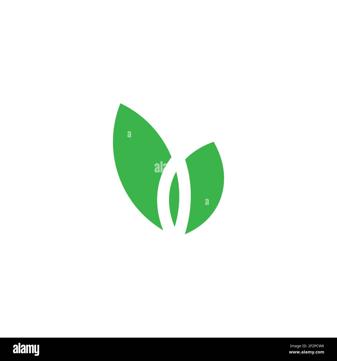 simple green leaf geometric flat nature symbol logo vector Stock Vector ...