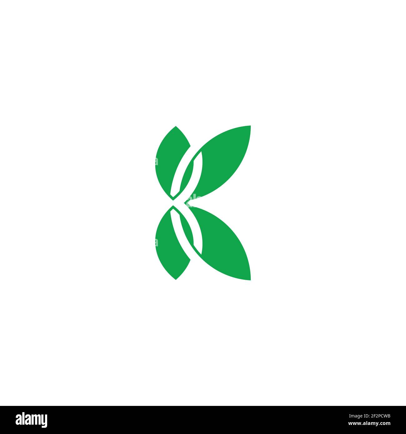 letter k green leaf nature symbol overlapping geometric logo vector ...