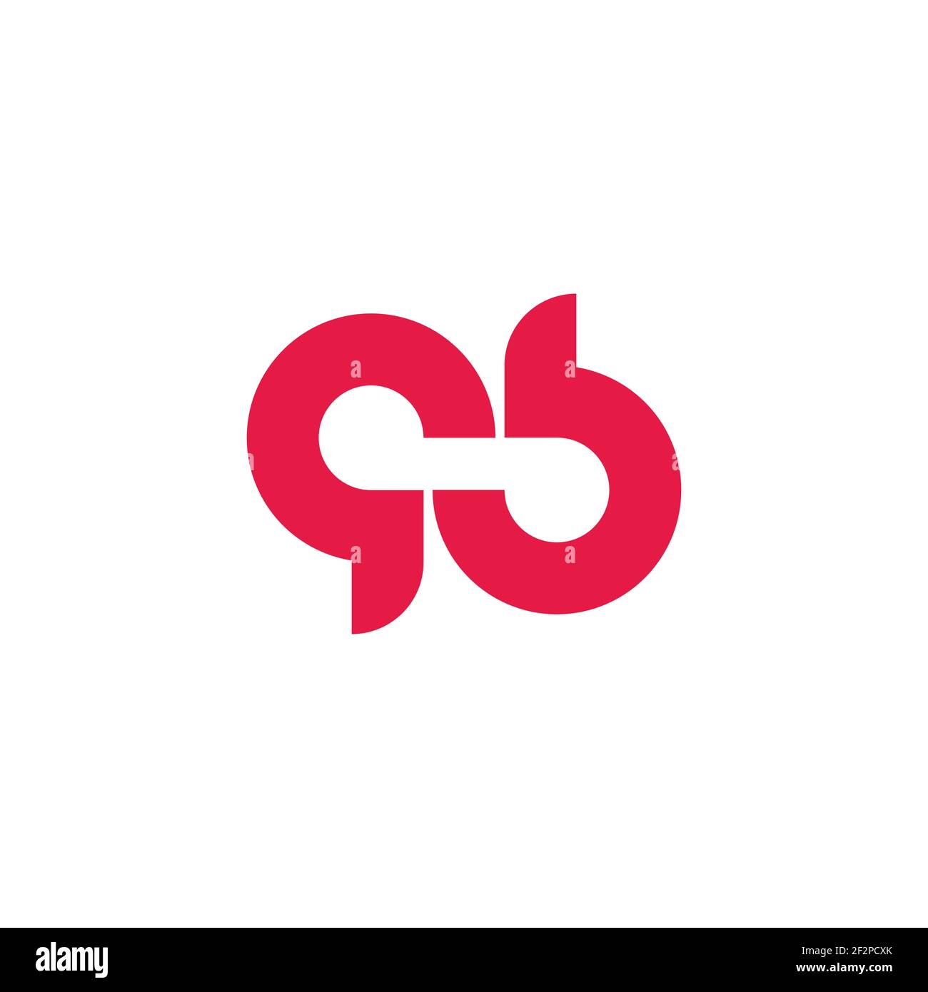letter cb simple loop curves line motion logo vector Stock Vector