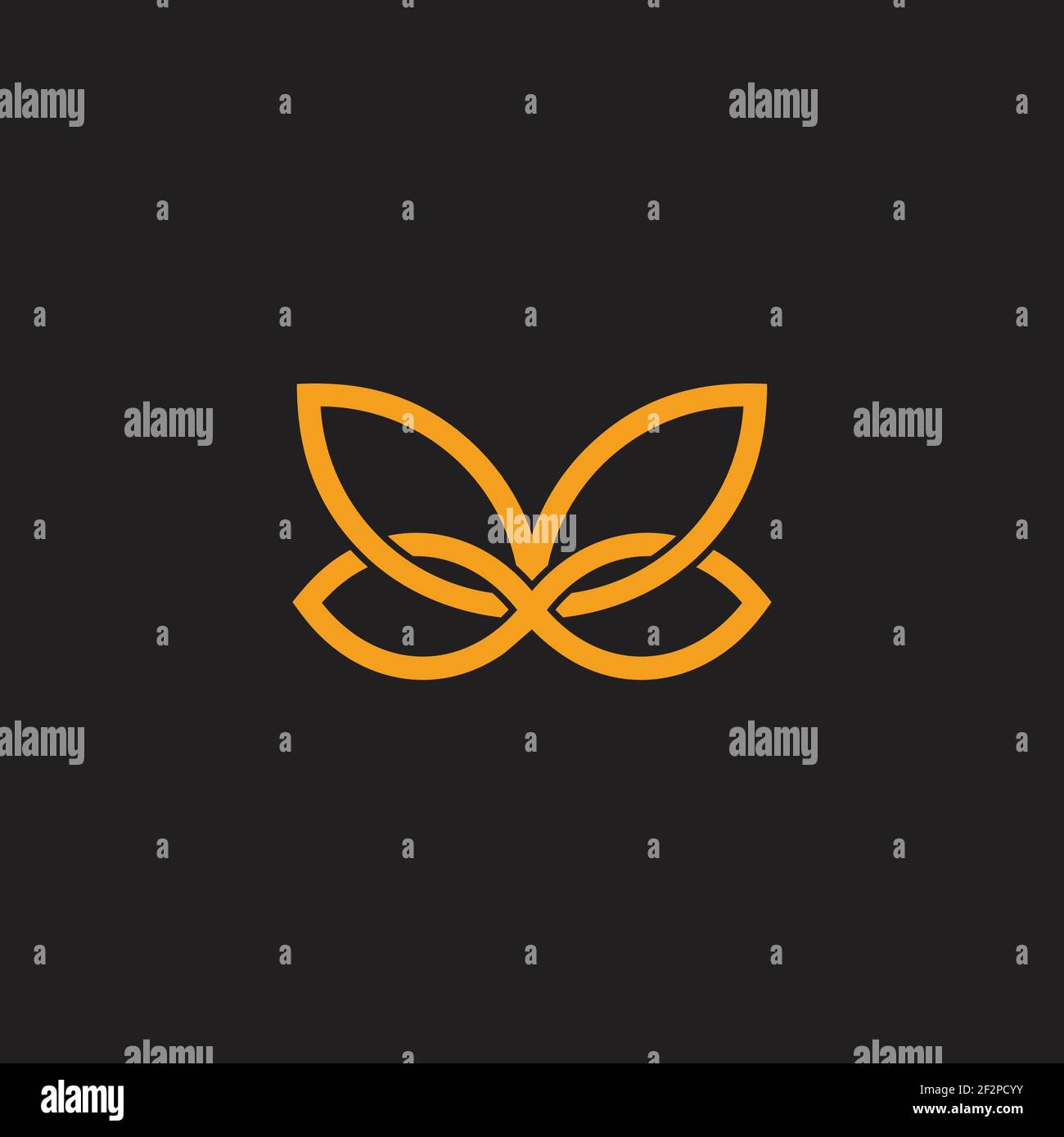 abstract butterfly wings flat overlap line 3d logo vector Stock Vector