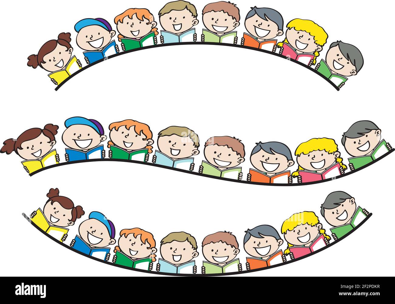 vector cartoon children reading border frame speech bubble background ...