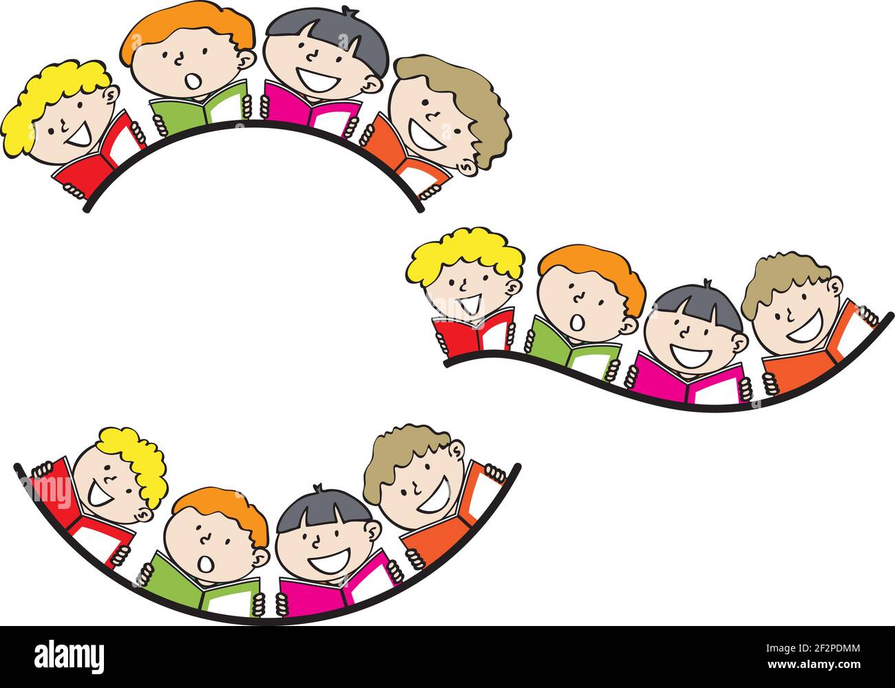 vector cartoon children reading border frame speech bubble background ...