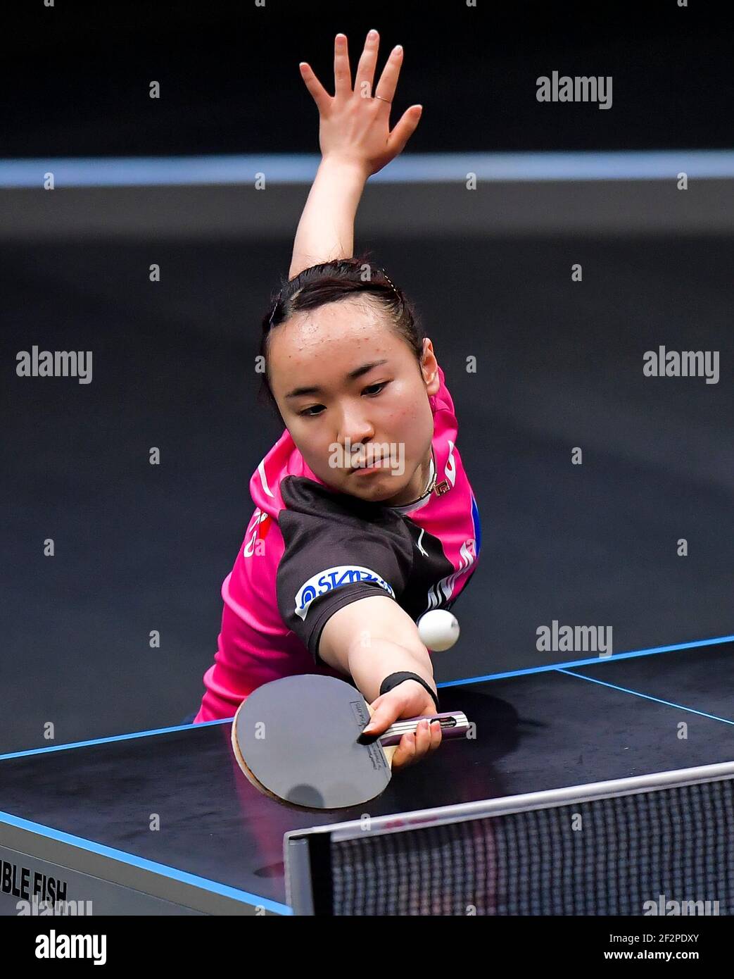 South Korea. 12th Mar, 2021. WKBL Finals Samsung Blue Minx's Yoon Ye-bin  dribbles the ball during Game 3 of the Women's Korean Basketball League  championship series against the Cheongju KB Stars at