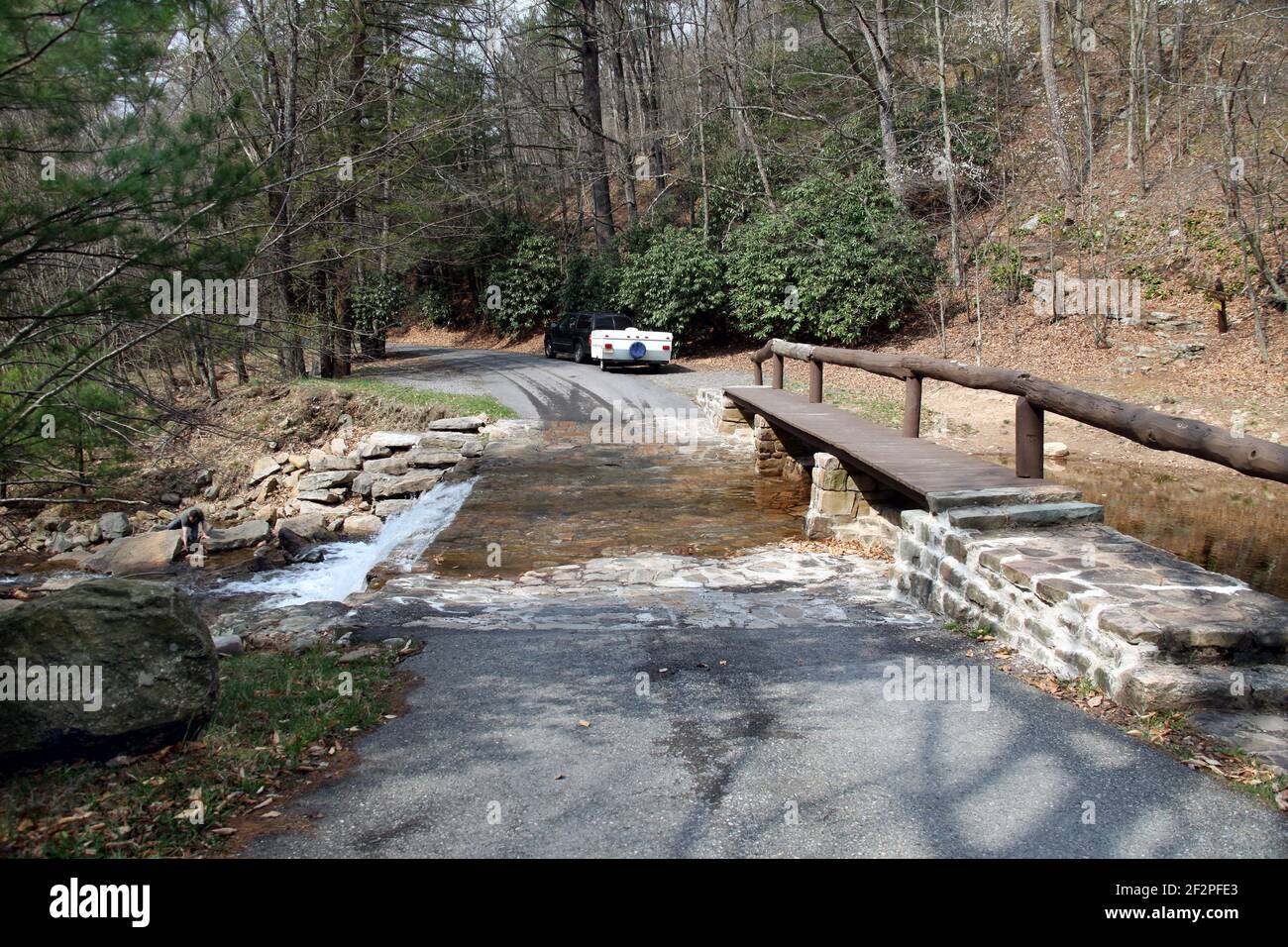 Fords in the Hickory Run State Park, Carbon County, Pennsylvania, USA Stock Photo