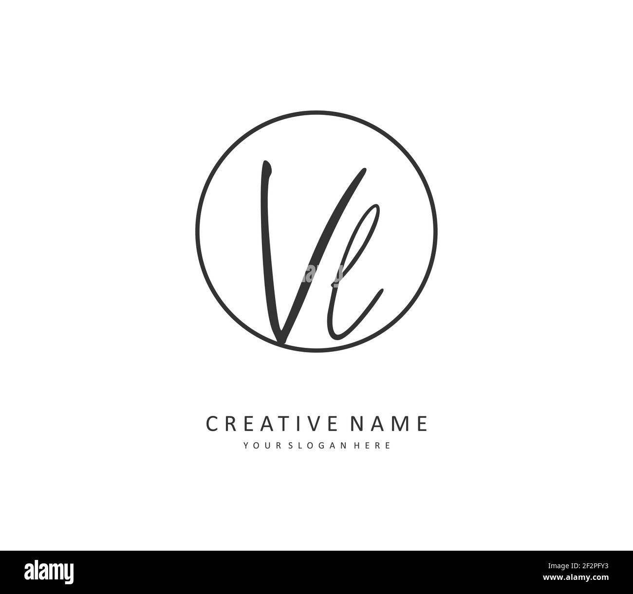 Creative Letter VL Logo Vector Template With Black Color. VL Logo