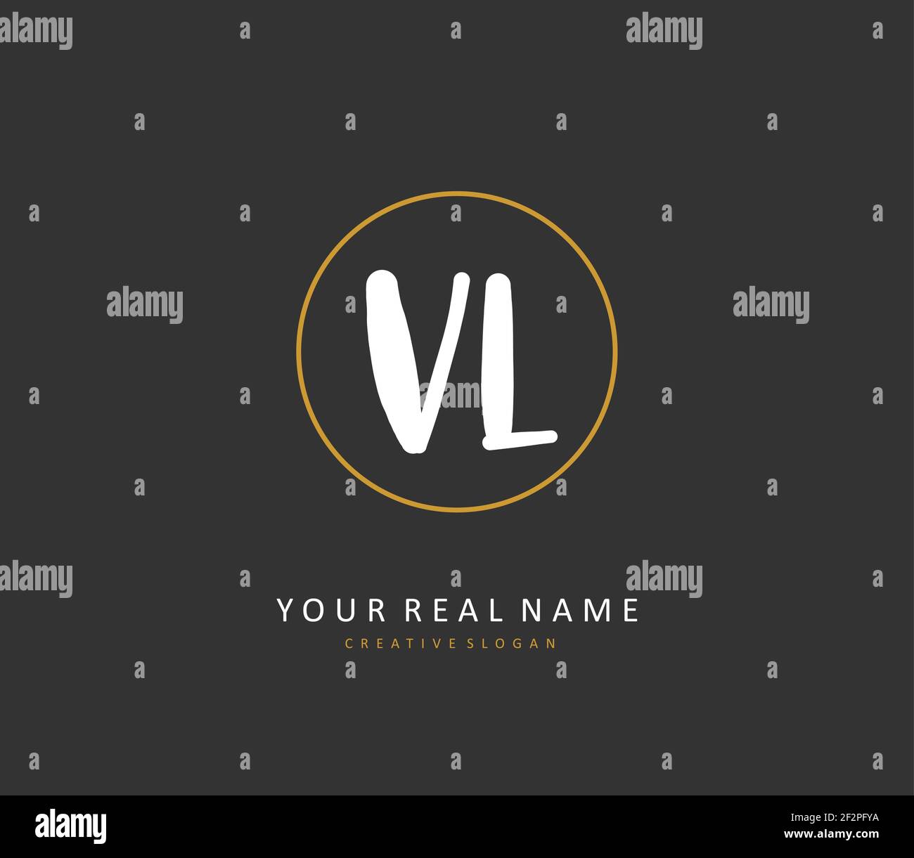 VL logo vector, VL circle logo initial concept Stock Vector