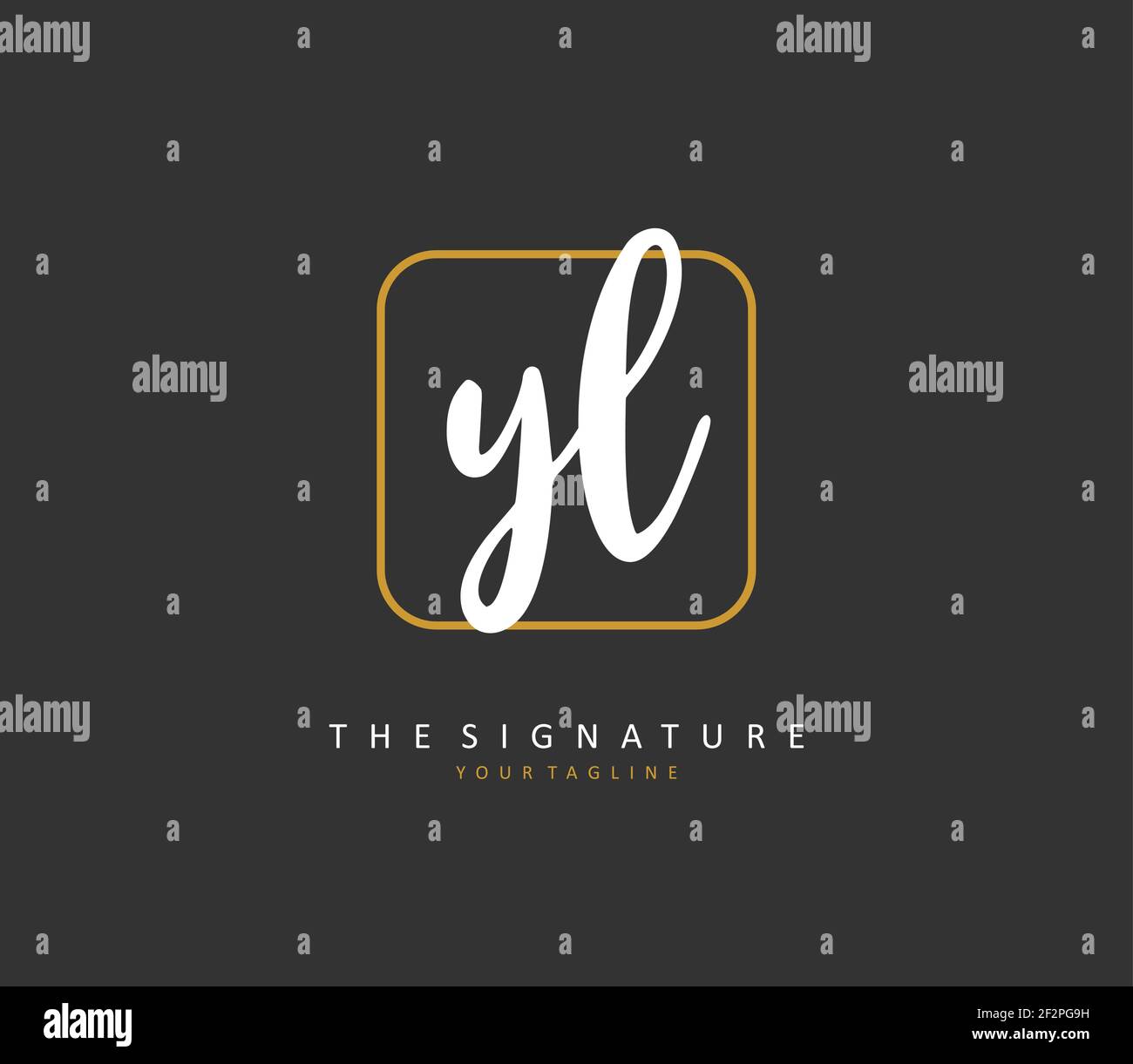 YL Initial letter handwriting and signature logo. A concept handwriting ...