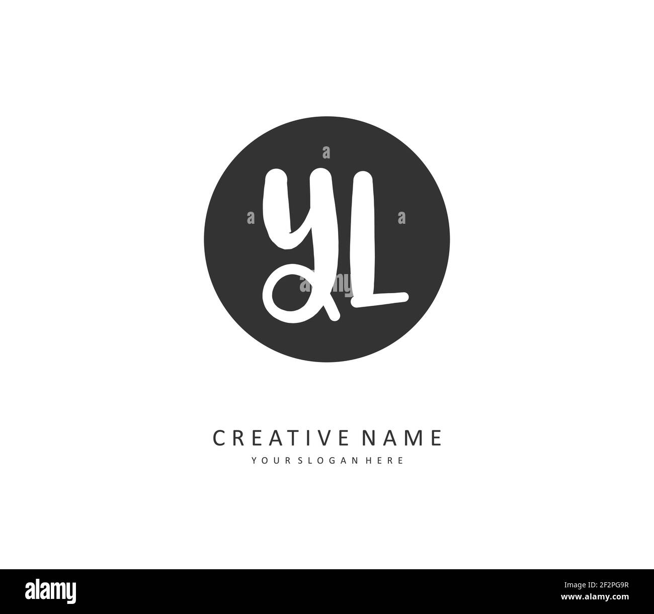 YL Initial letter handwriting and signature logo. A concept handwriting ...