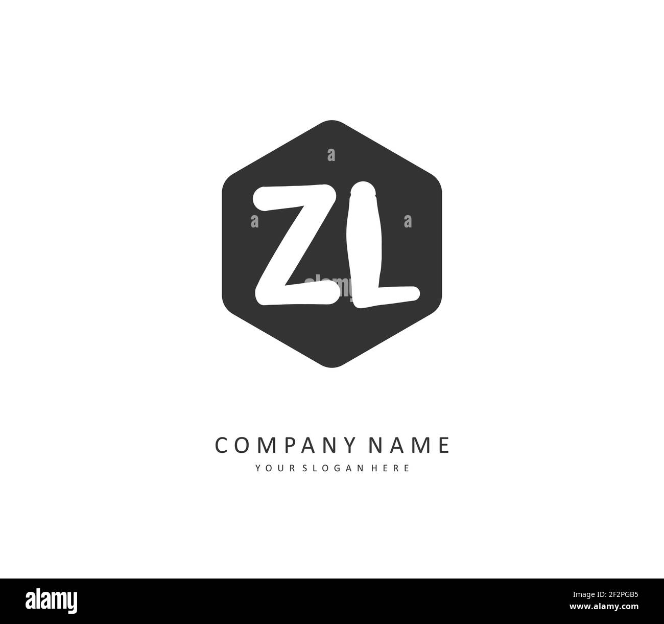 ZL Initial letter handwriting and signature logo. A concept handwriting ...