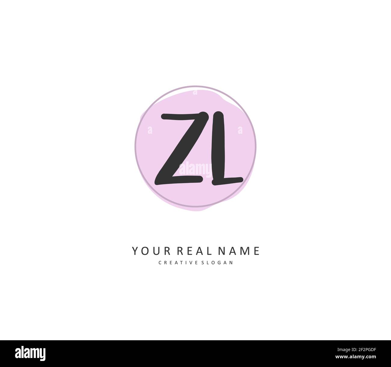 ZL Initial letter handwriting and signature logo. A concept handwriting ...
