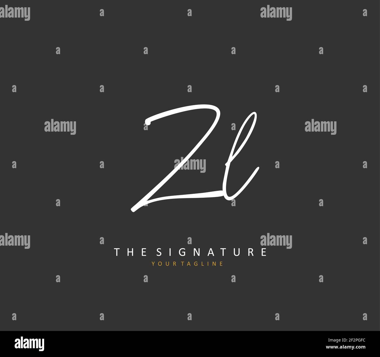 ZL Initial letter handwriting and signature logo. A concept handwriting ...