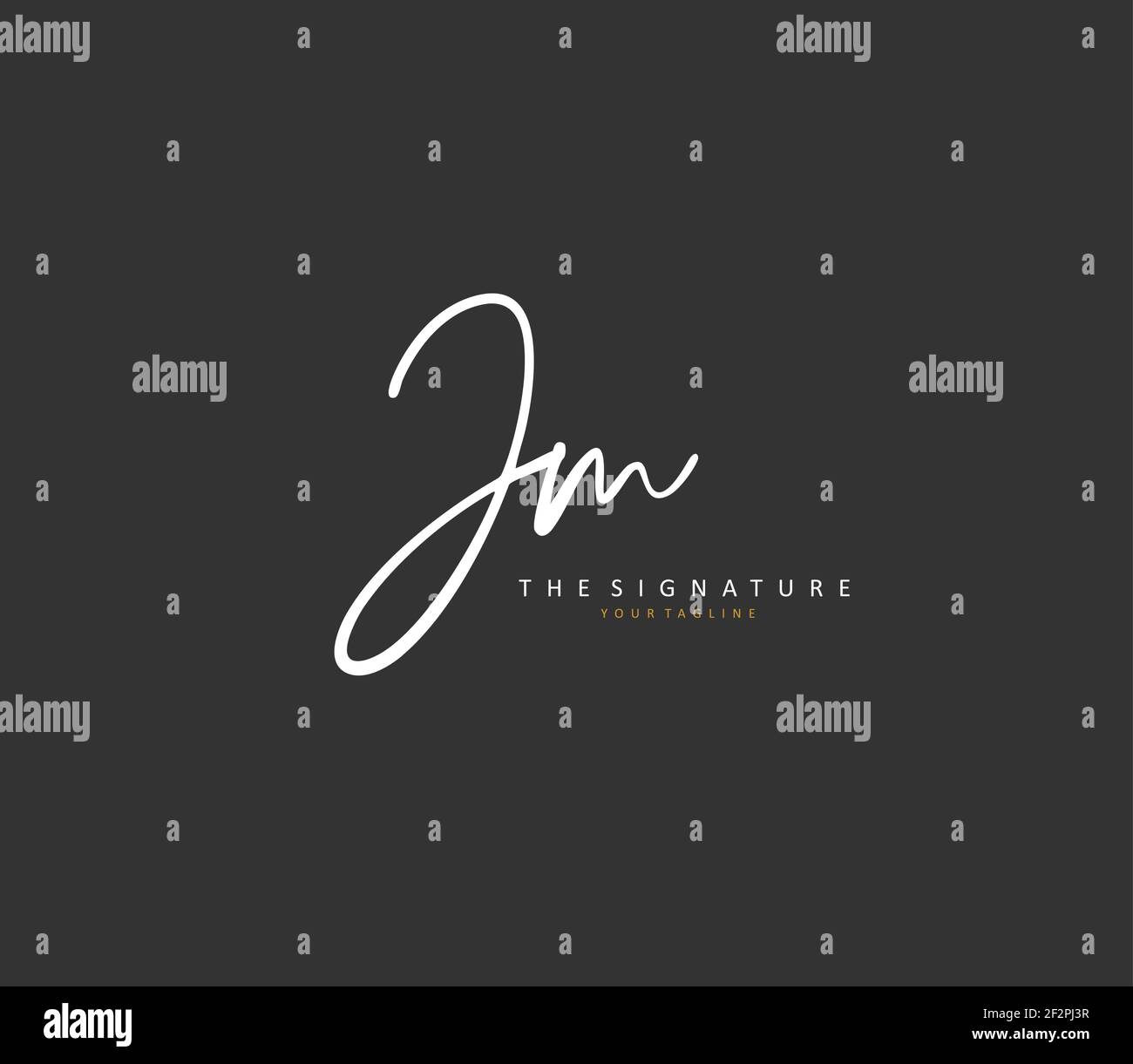 J M JM Initial letter handwriting and signature logo. A concept ...