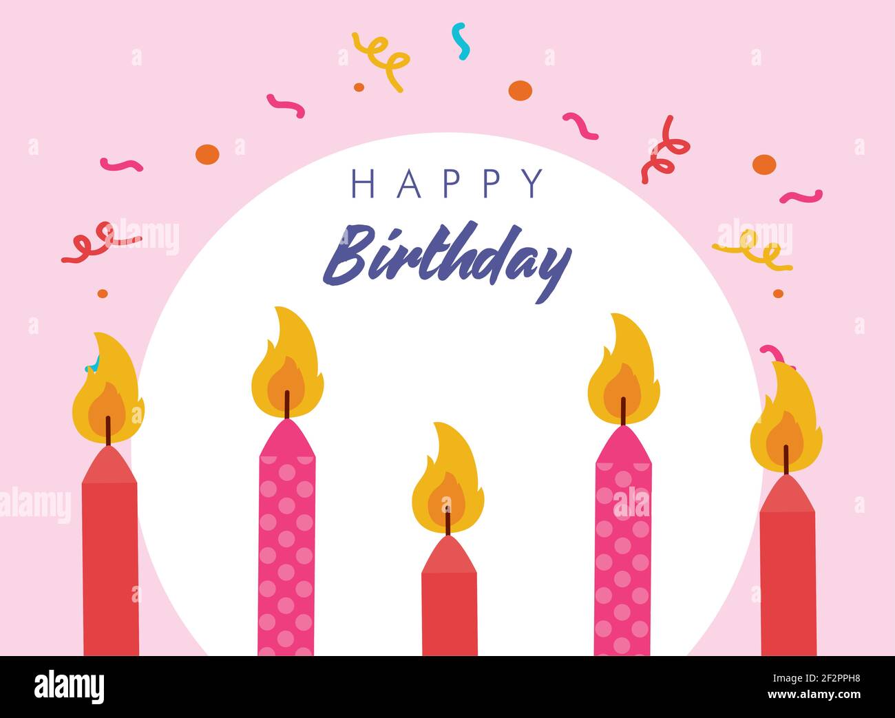 happy birthday candles and confetti Stock Vector Image & Art Alamy