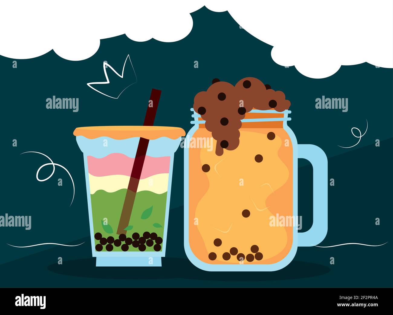 mixed and coffee bubble tea Stock Vector Image & Art Alamy