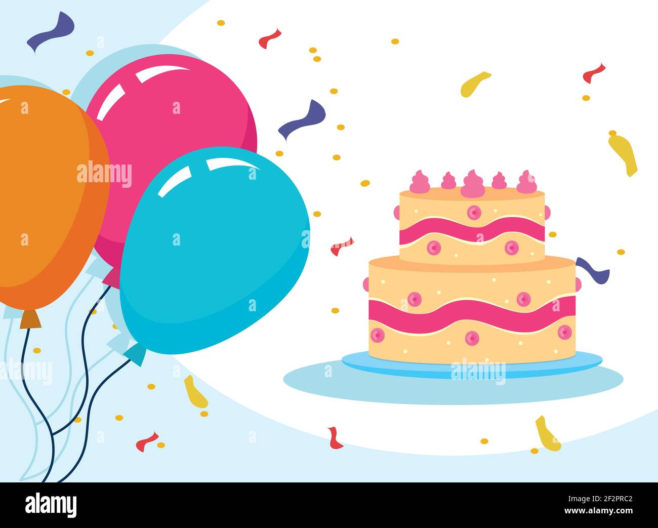 happy birthday cake and balloons Stock Vector Image & Art - Alamy