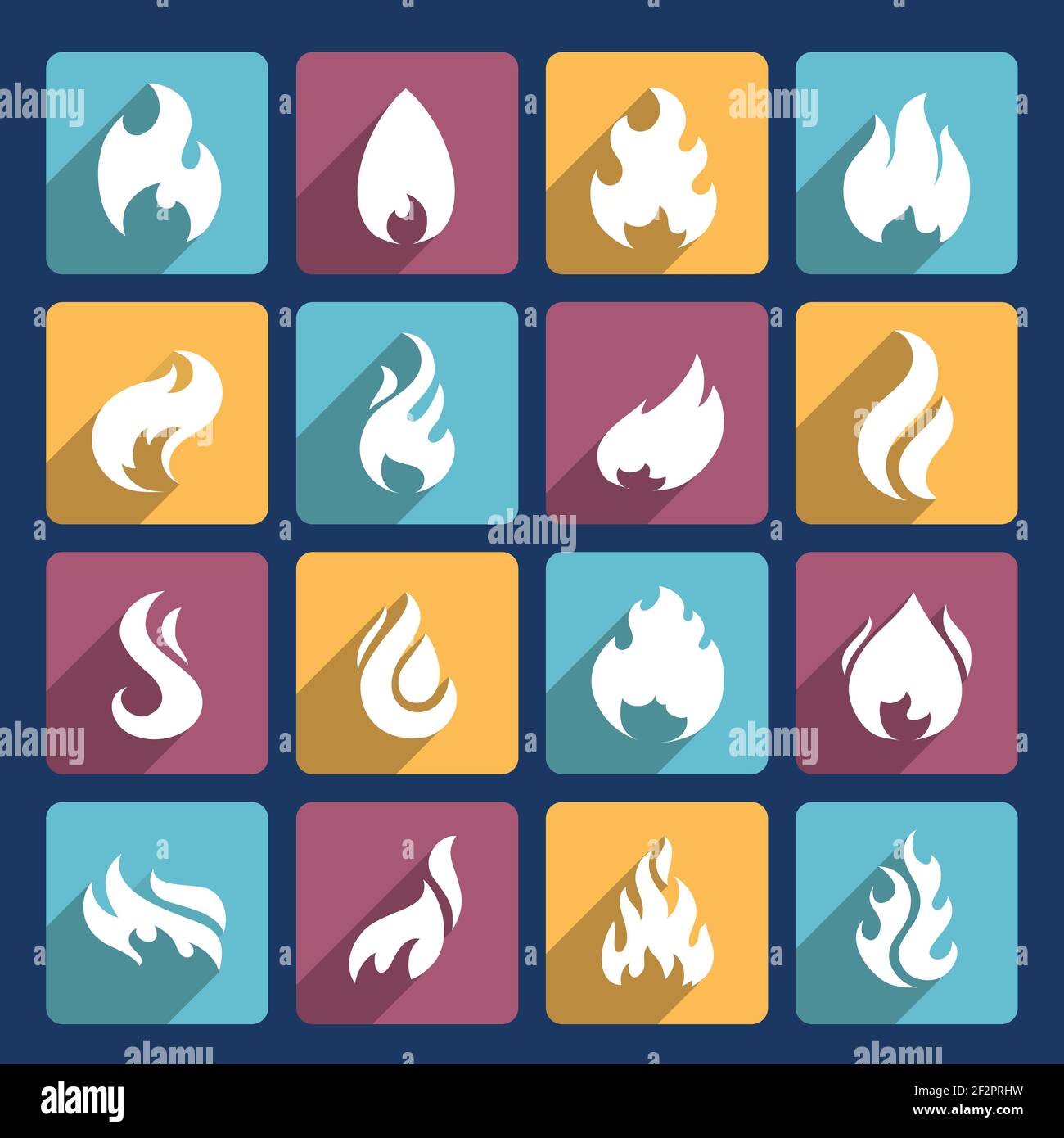 Free Vector, Fire flame burn flare torch hell fiery icons set isolated  vector illustration