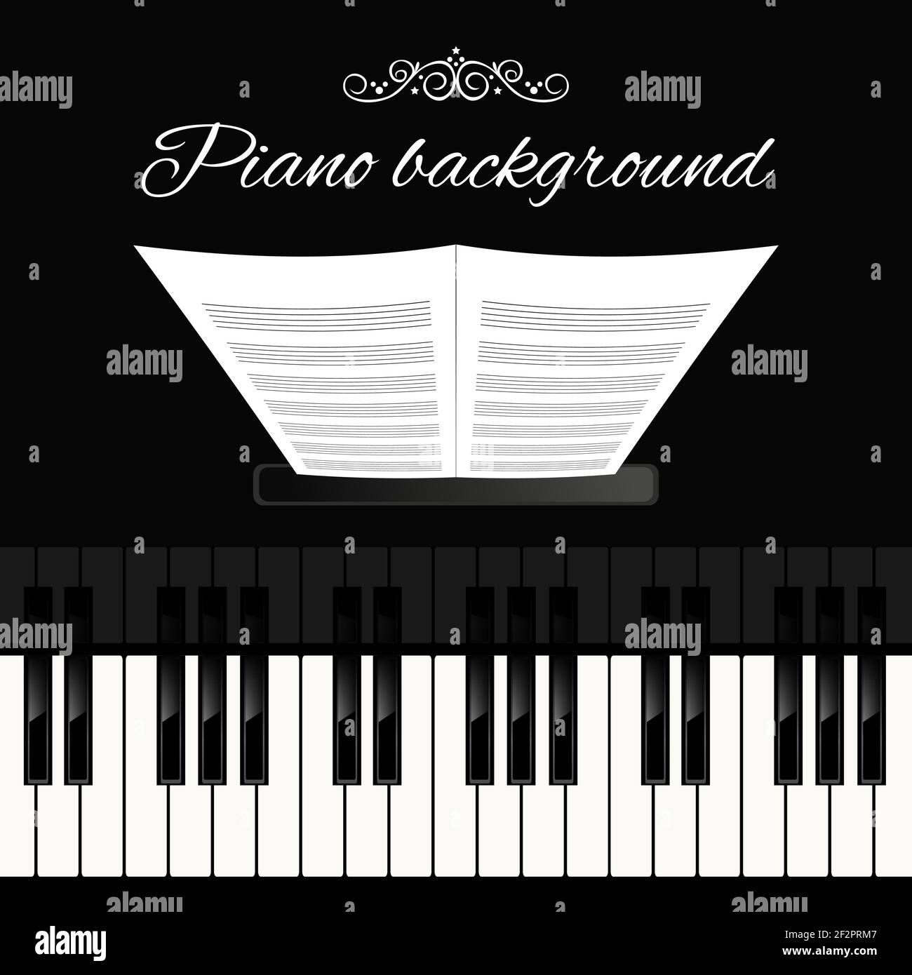Music concert grand piano instrument keyboard background template