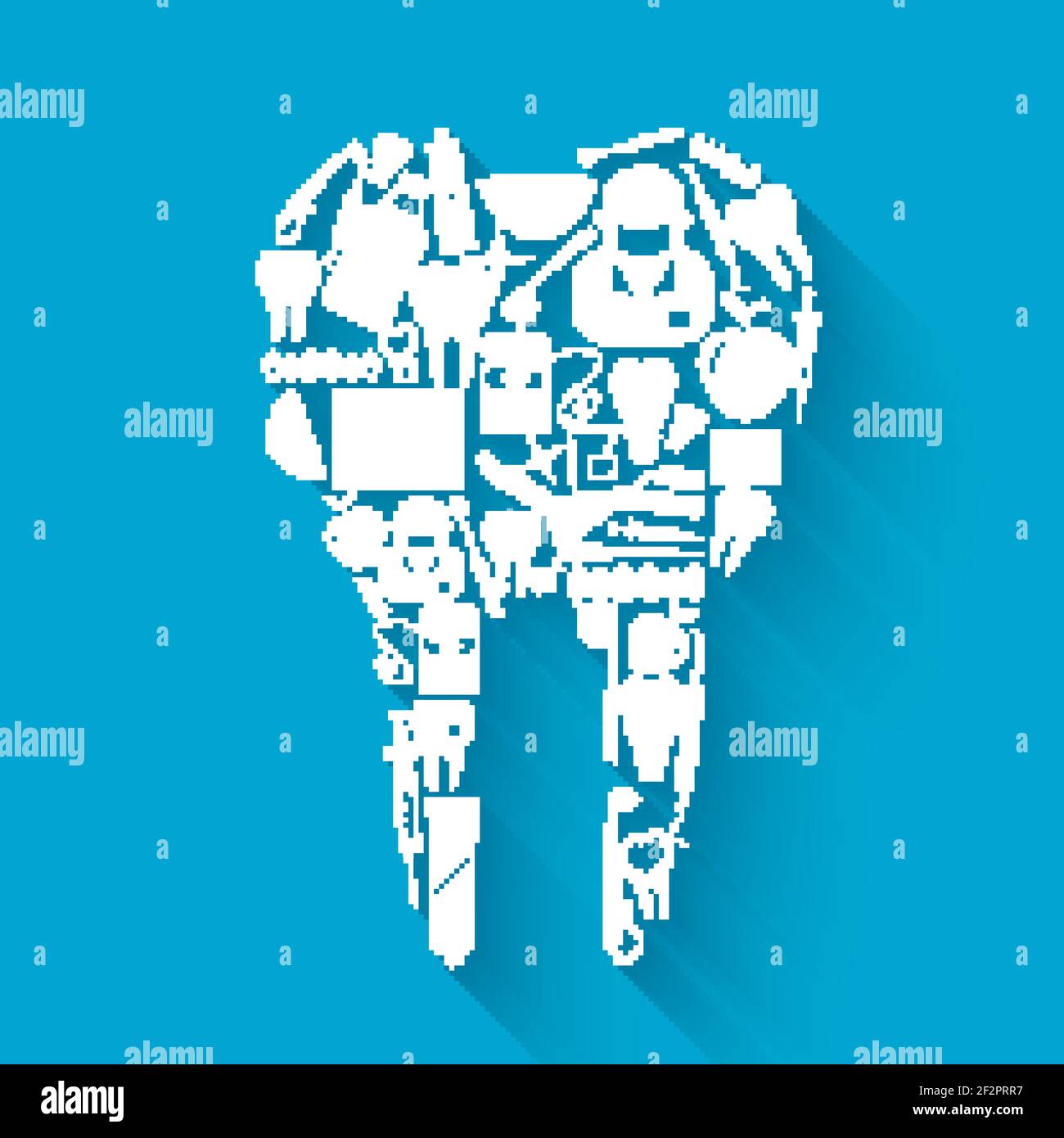 Tooth made of silhouette dental health and caries protection ...