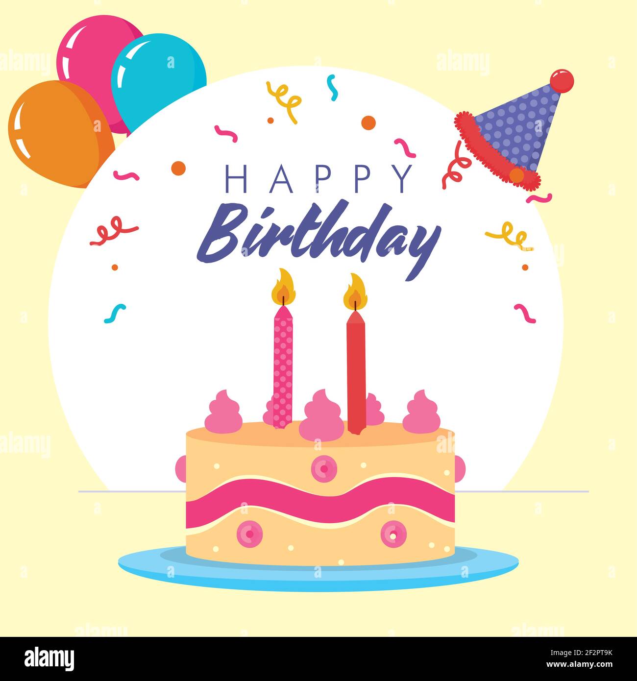 happy birthday cake with candles Stock Vector Image & Art - Alamy