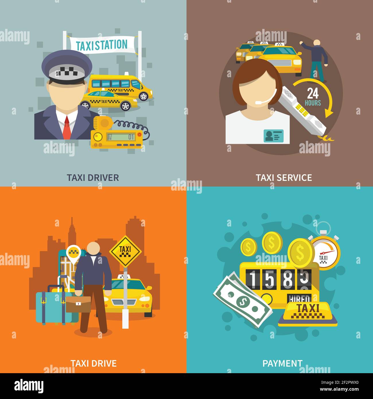 Taximeter car Stock Vector Images - Alamy