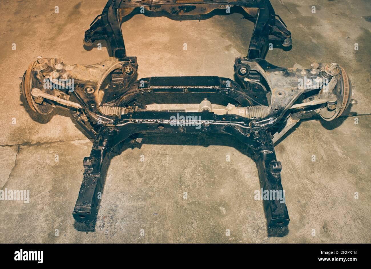 Bottom of Car Chassis and Suspension System and Lower Arm Ball Joint