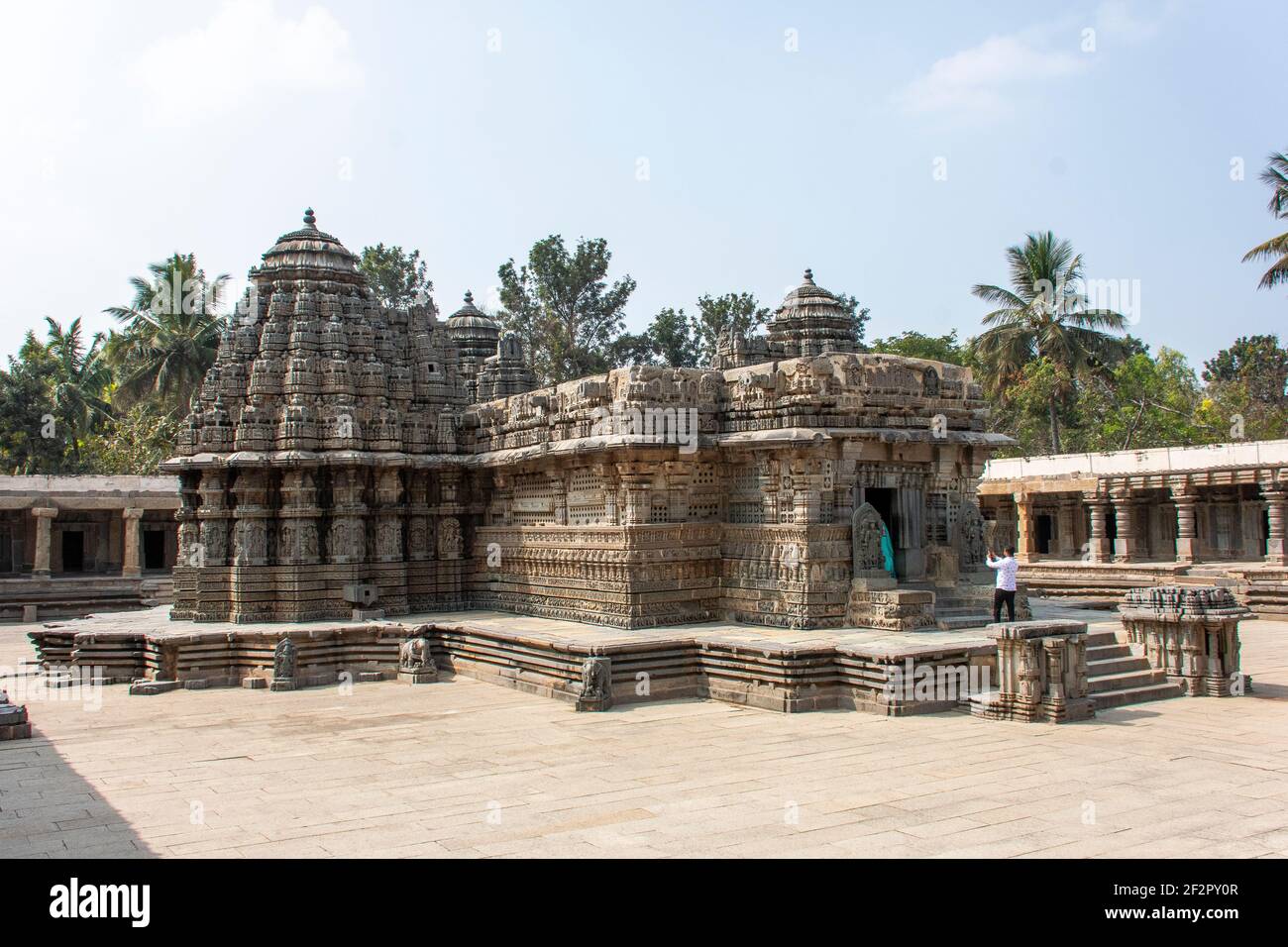 Keshava temple in the heart of Somanathapur close to Mysore is significant for its stone carvings Stock Photo