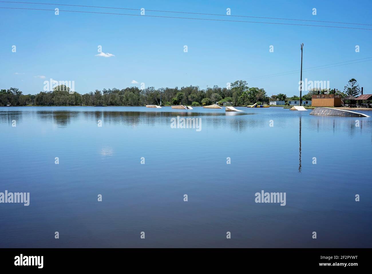 Brisbane, Queensland, Australia March 2021 Cable wakeboard water ski park Stock Photo Alamy