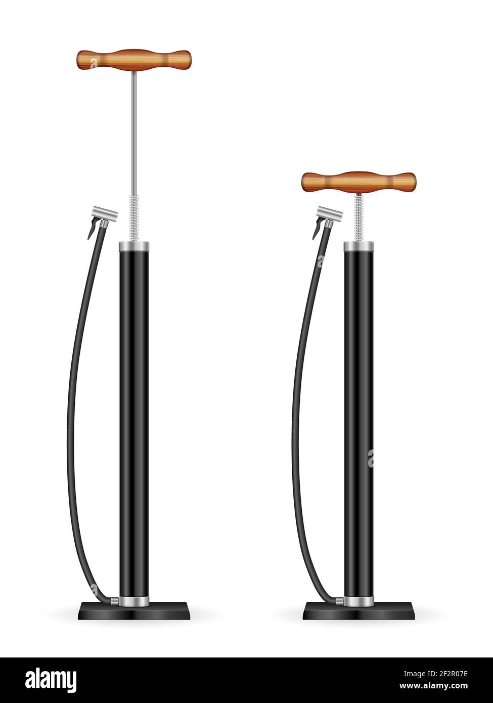 Hand air pump set on a white background. Vector illustration Stock