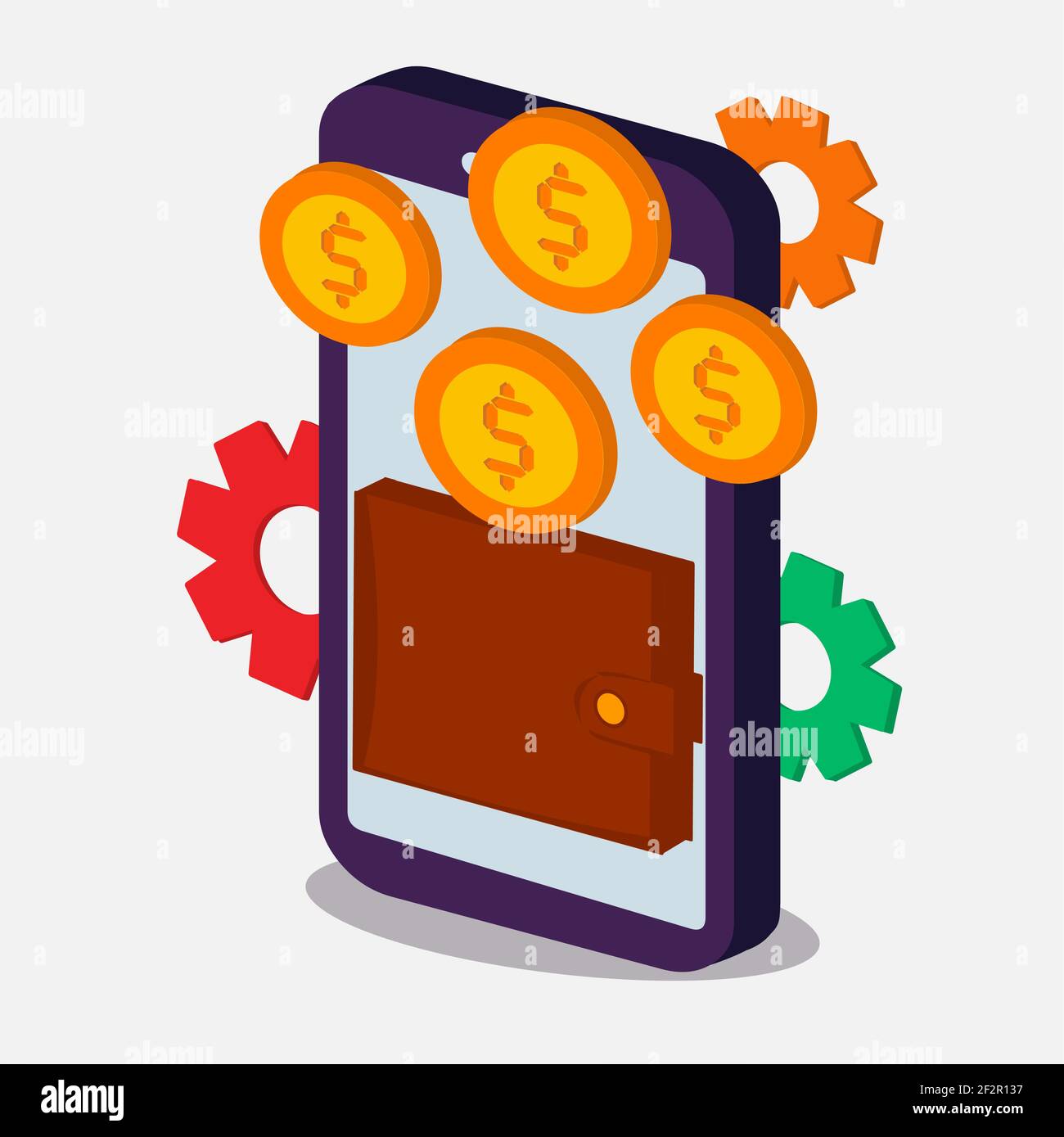 mobile saving application concept icon vector illustration Stock Vector