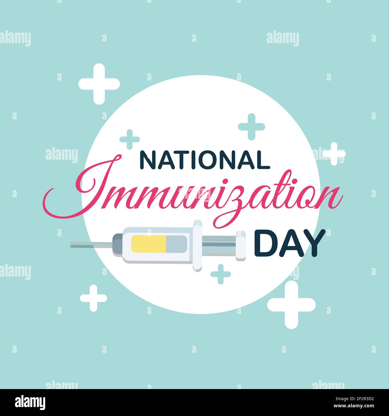 Immunization Day healthcare campaign poster, vector art illustration Stock Vector