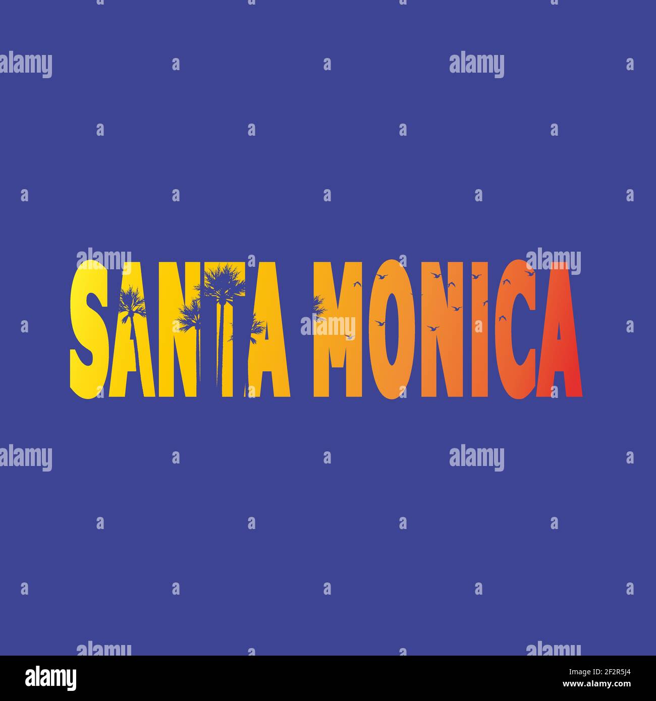 Santa Monica t-shirt design for printing. Vector illustration Stock