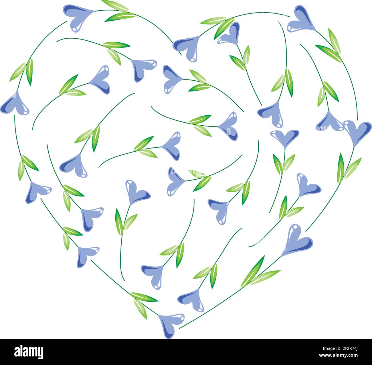 vector heart shape tree leaf garden flowers design Stock Vector Image ...
