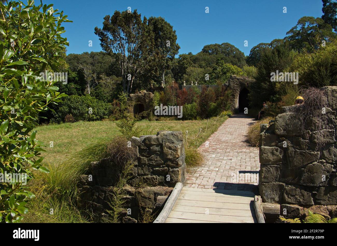 Picturesque Garden in Hamilton Gardens,Waikato region on North Island of New Zealand Stock Photo