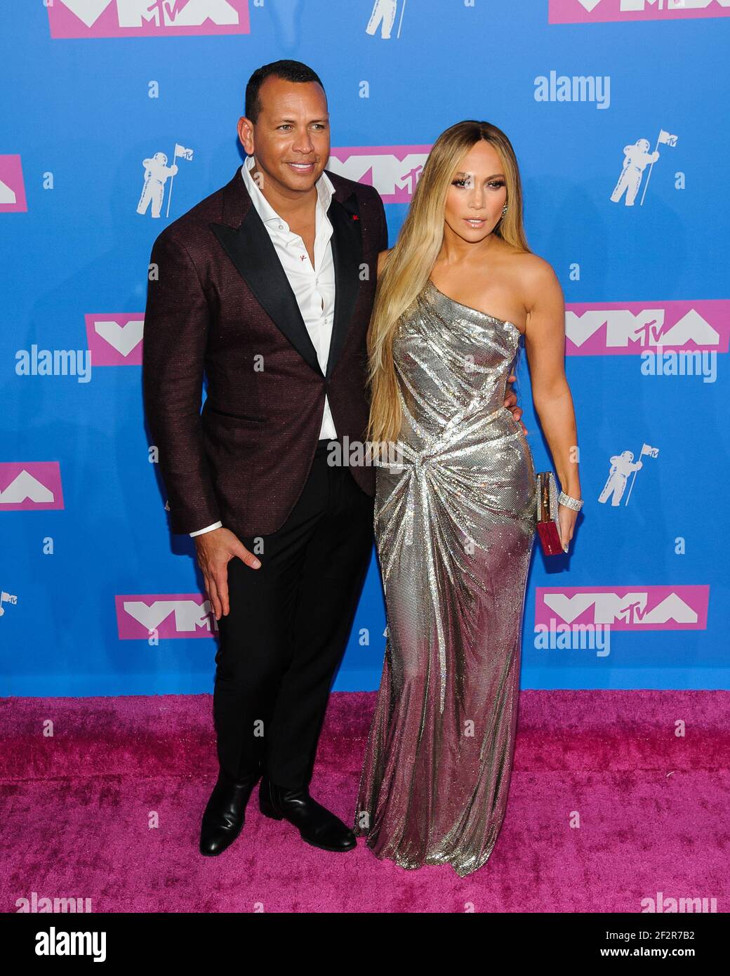 August 20, 2018 - New York, NY, U.S. - 09 March 2018 - Music icon Jennifer Lopez and retired baseball star Alex Rodriguez are engaged after two years of dating. The couple then made their red carpet debut at the Met Gala in May 2017  and have inseparable since. 20 August 2017 - New York, New York - Alexander Rodriguez, Jennifer Lopez. 2018 MTV Video Music Awards at Radio City Music Hall. Photo Credit: Mario Santoro/AdMedia (Credit Image: © Mario Santoro/AdMedia via ZUMA Wire) Stock Photo