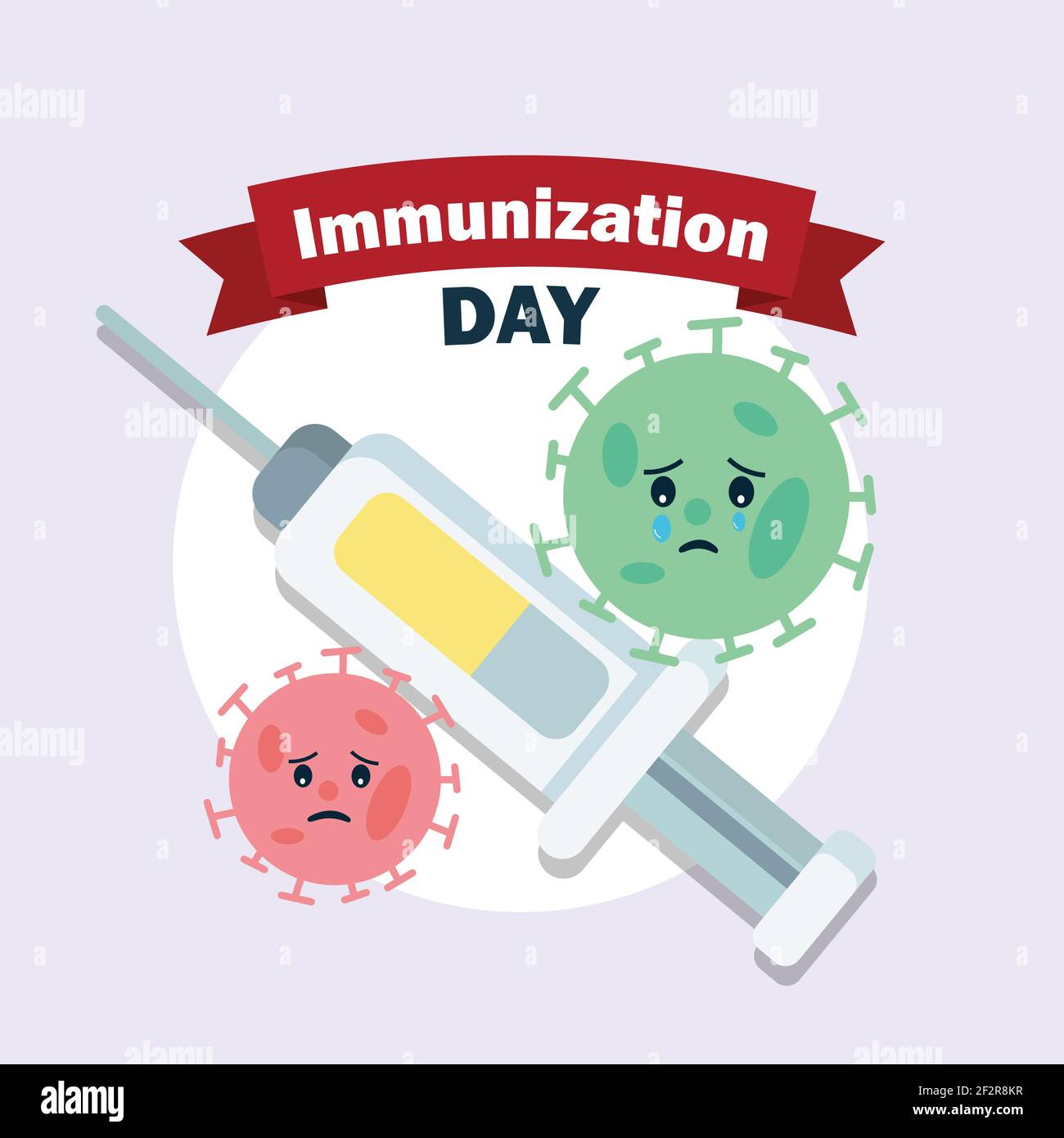 Immunization Day Vaccination poster, virus illustration healthcare vector Stock Vector