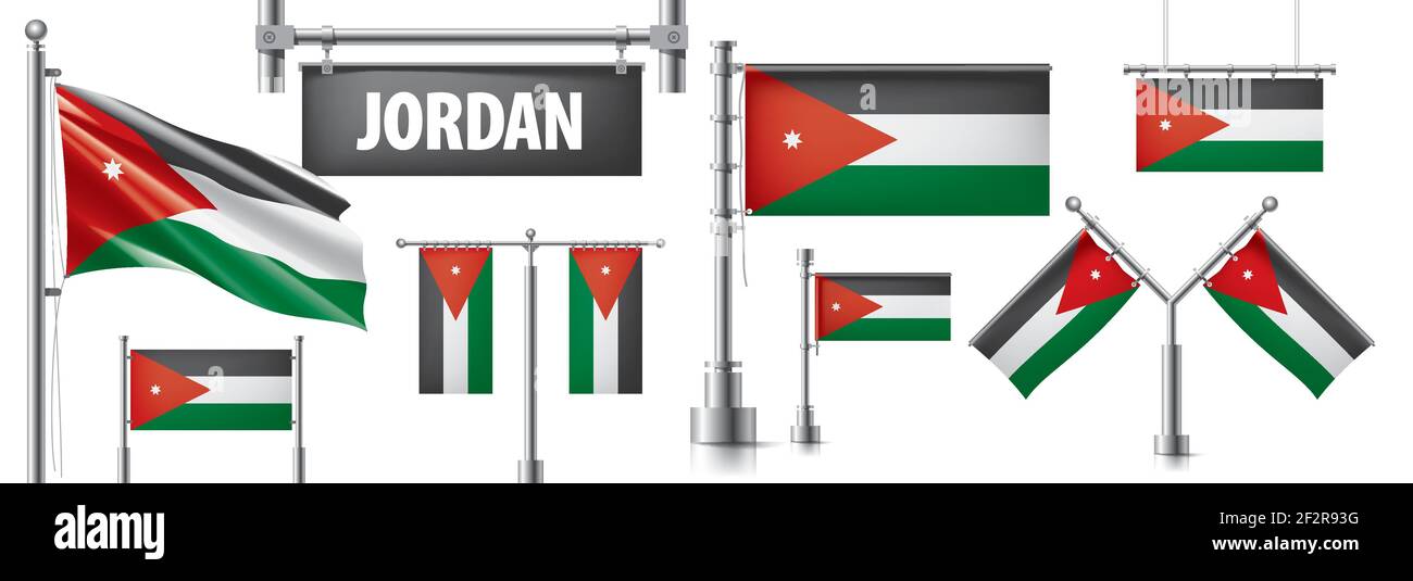 Vector set of the national flag of Jordan in various creative designs Stock Vector Image & Art