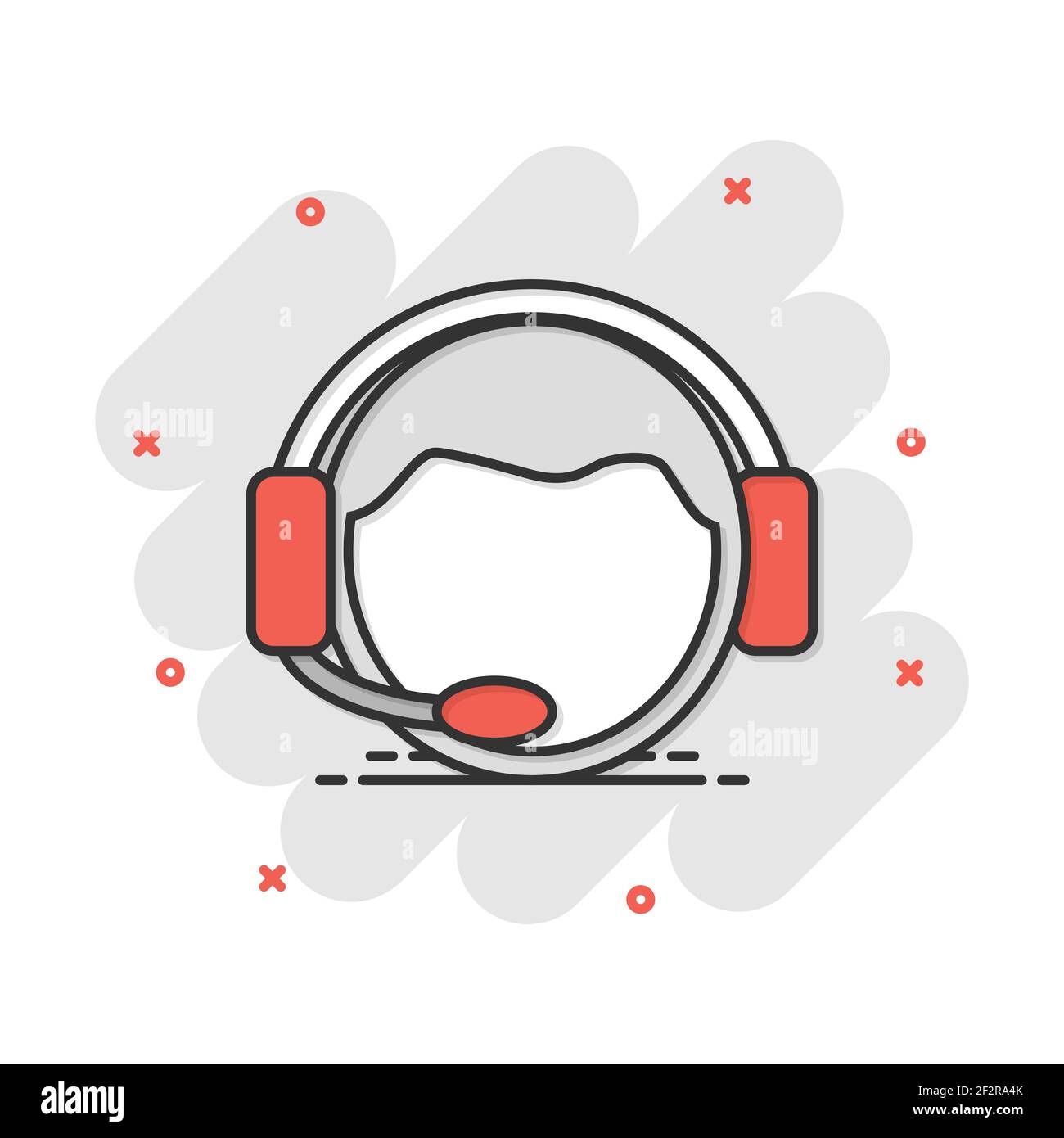Vector cartoon operator with microphone icon in comic style. Operator ...