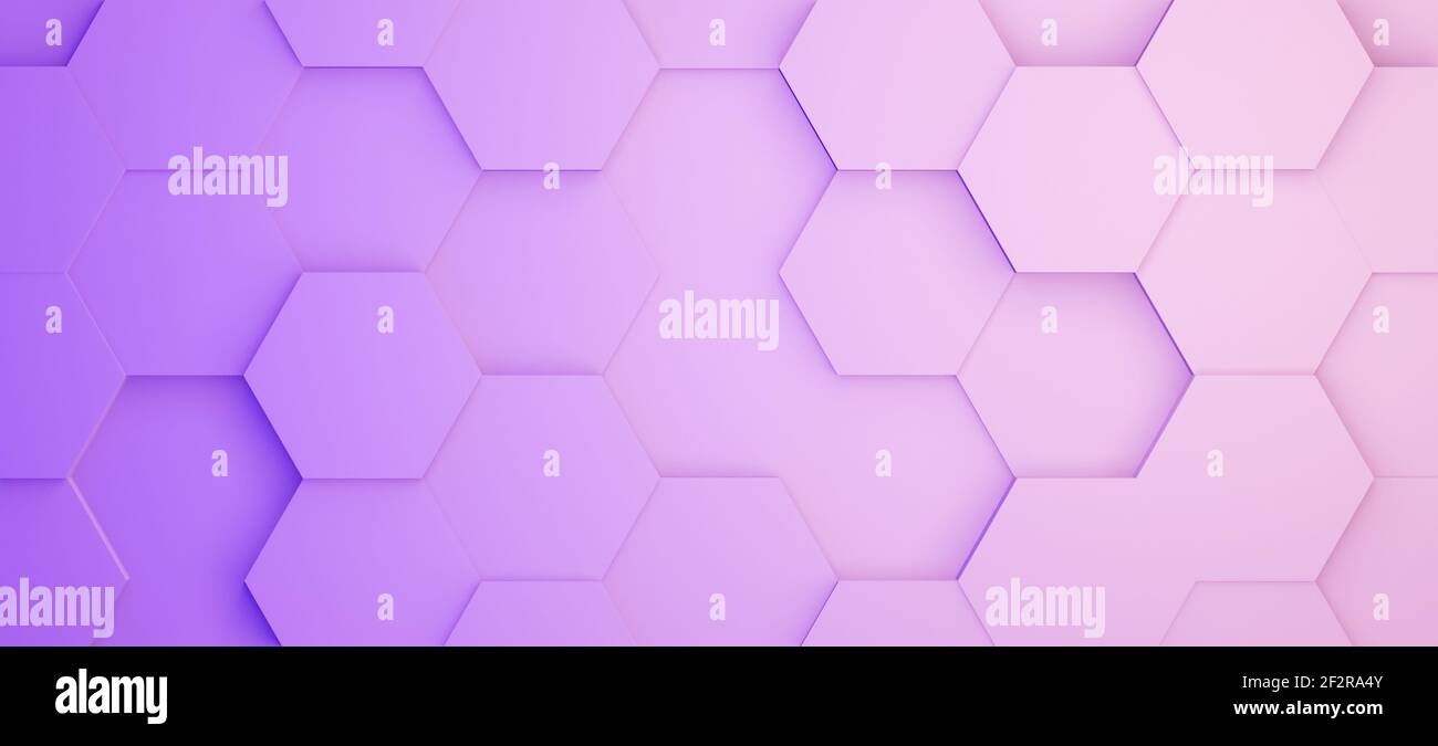 Hexagons or honeycombs tiles, 3D rendering hexagonal wallpaper