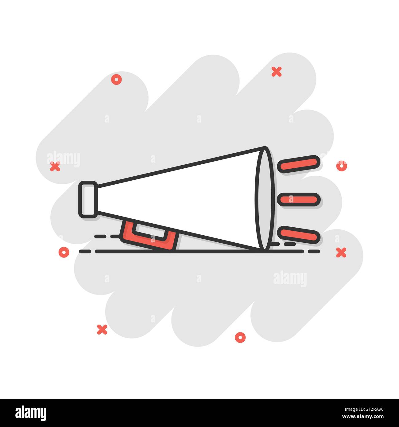 Vector cartoon megaphone icon in comic style. Bullhorn sign illustration pictogram. Megaphone